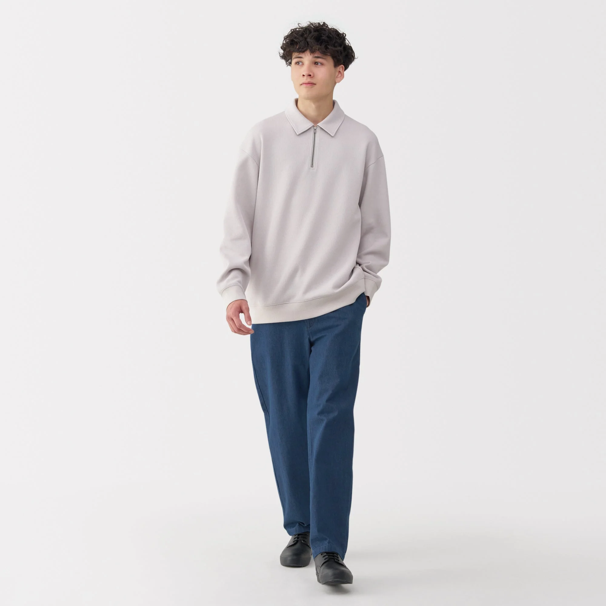Men's Washed Denim Easy Pants - Navy