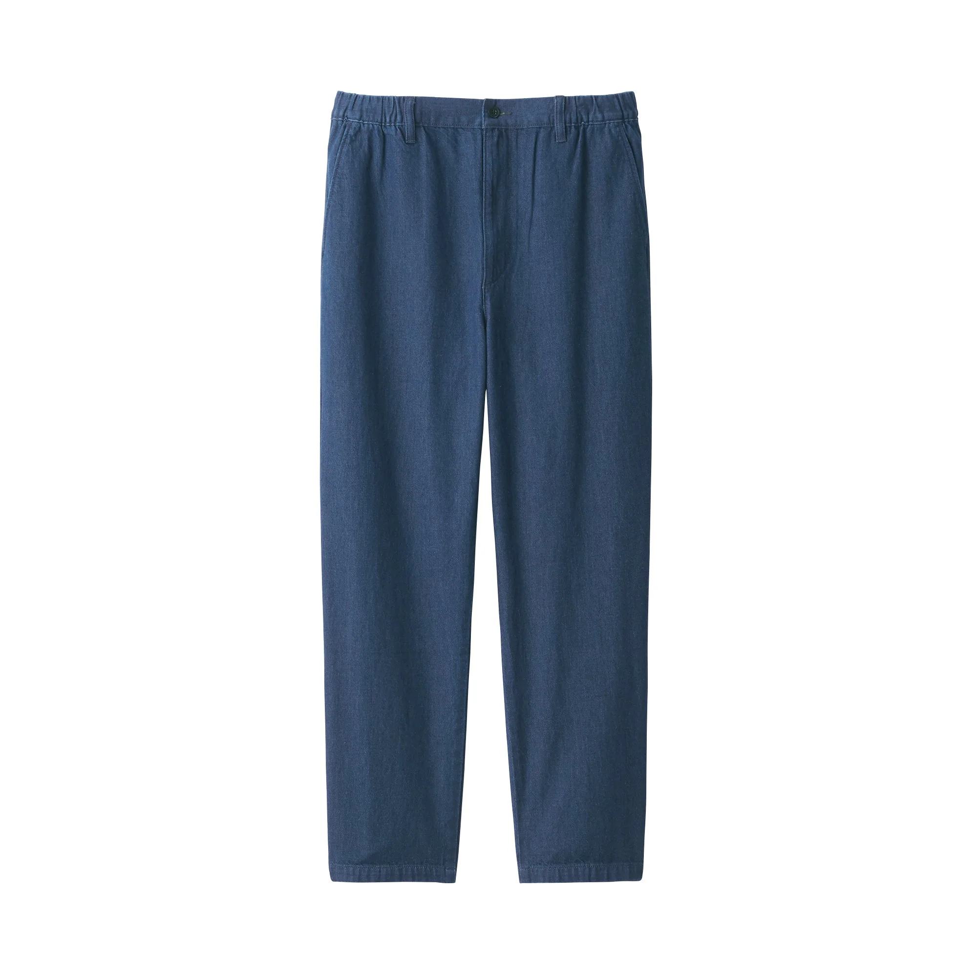 Men's Washed Denim Easy Pants - Navy - Image 2