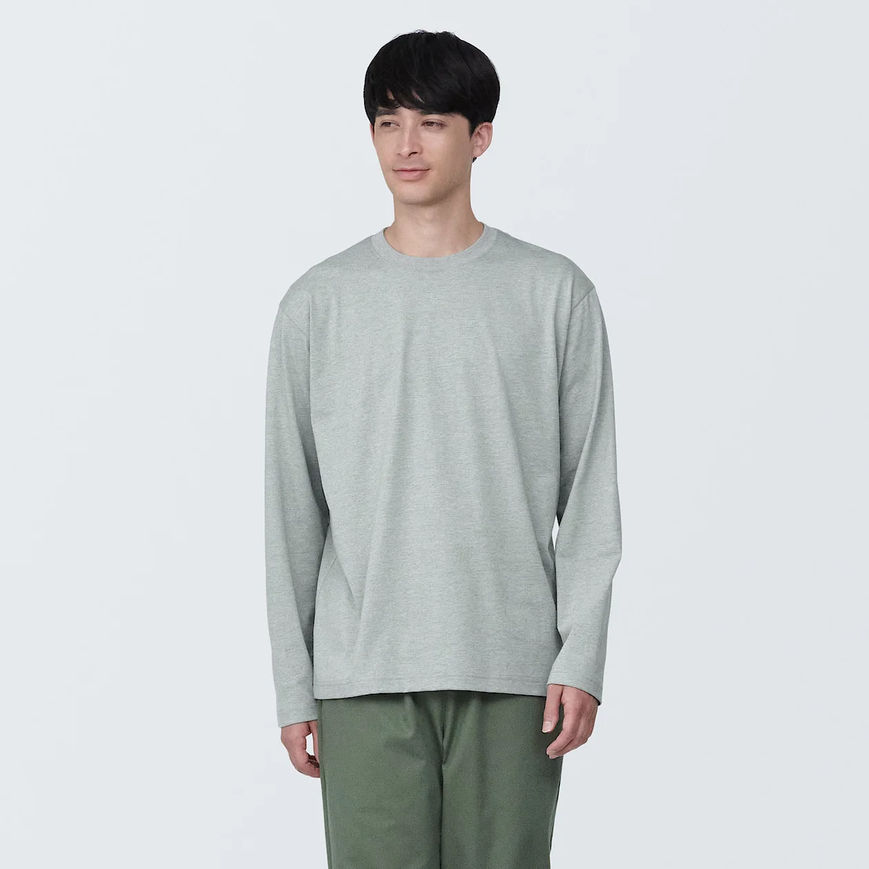 Men's Washed Jersey Crew Neck Long Sleeve T-Shirt - Image 17