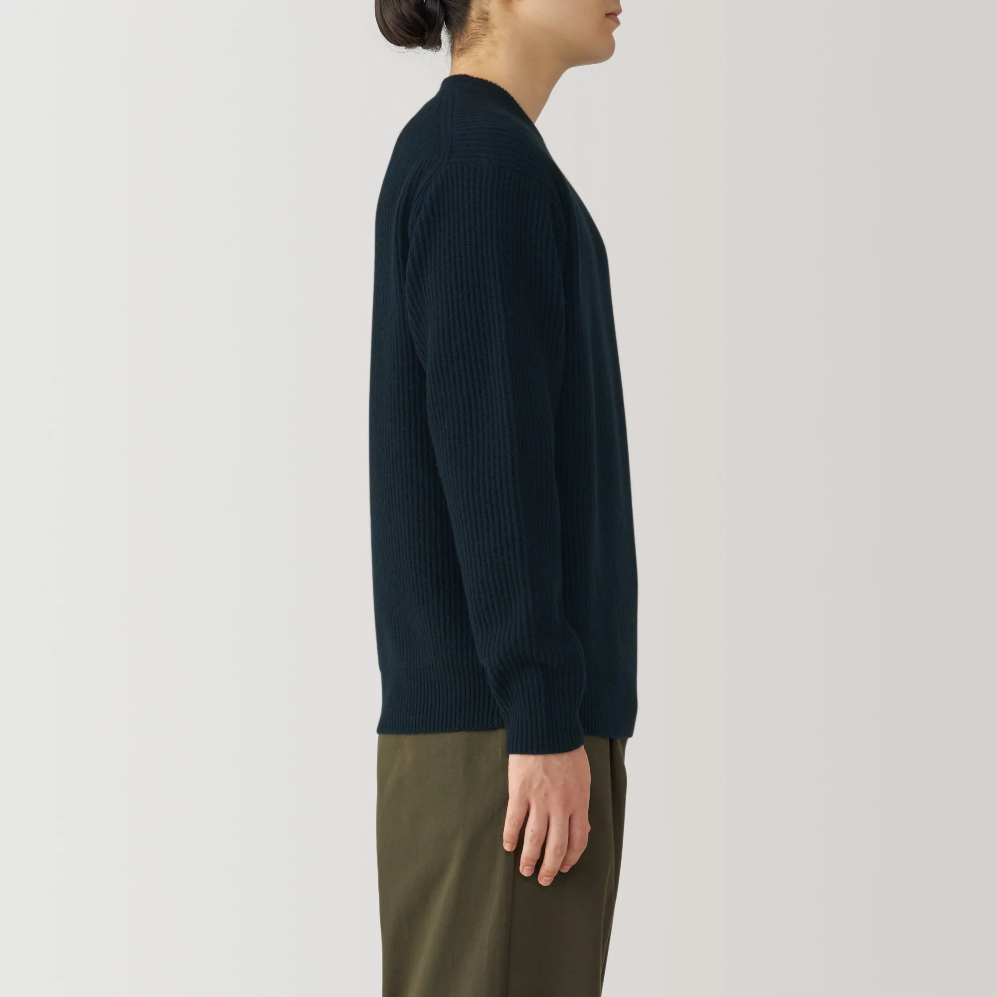 Men's Yak Wool Ribbed Crew Neck Sweater - Image 26