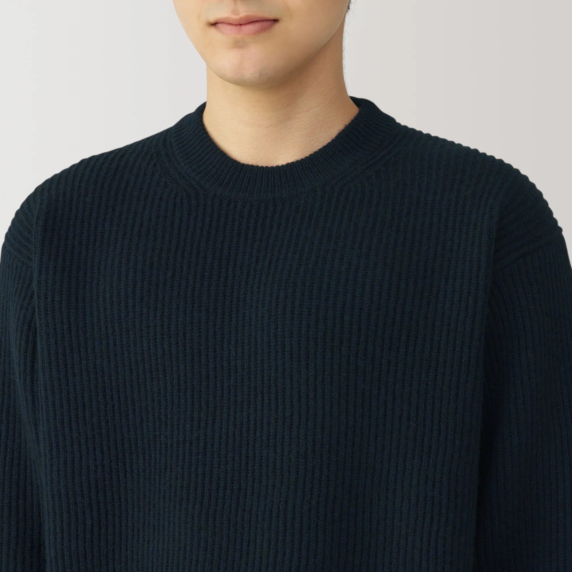 Men's Yak Wool Ribbed Crew Neck Sweater - Image 28