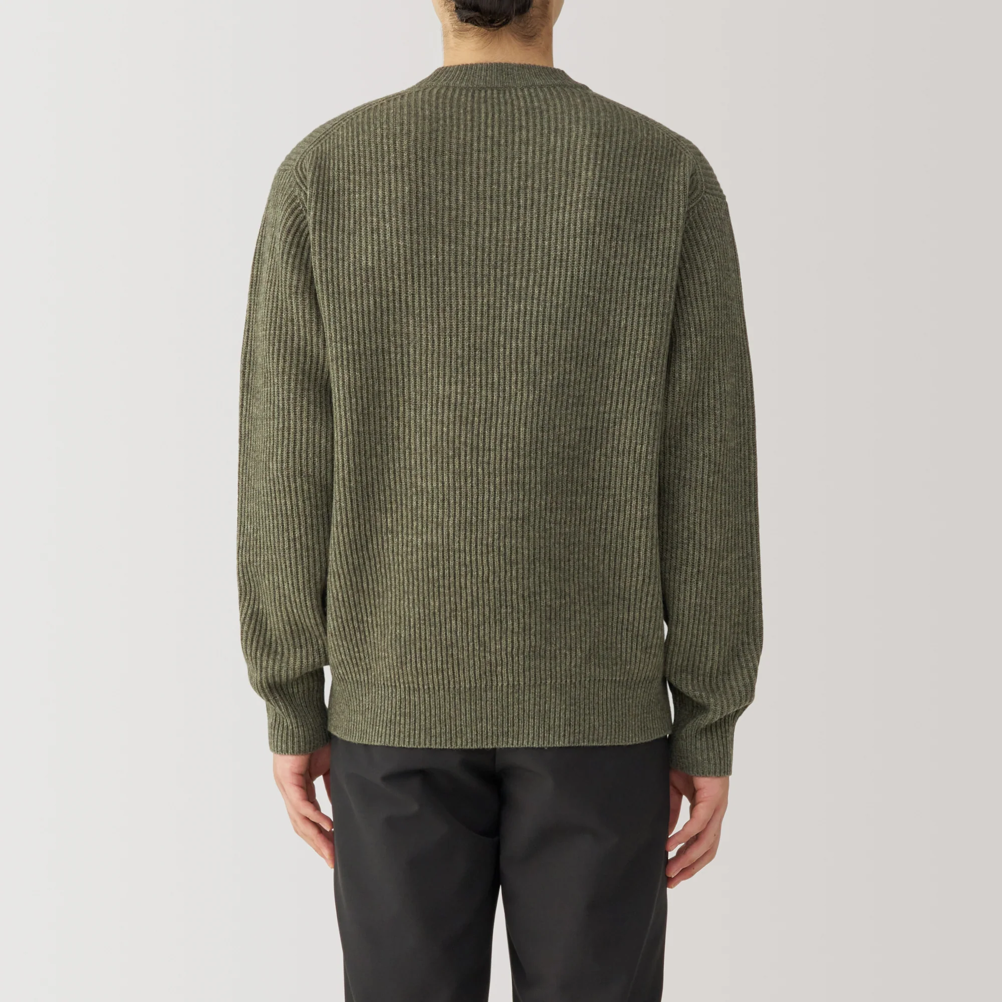 Men's Yak Wool Ribbed Crew Neck Sweater - Image 6