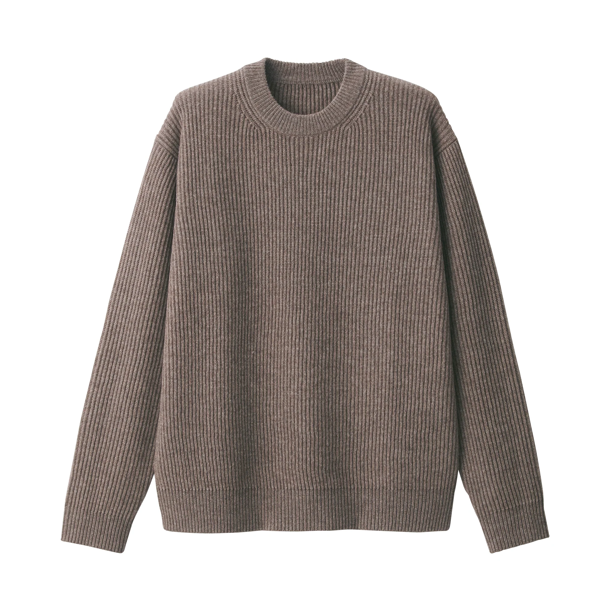 Men's Yak Wool Ribbed Crew Neck Sweater - Image 9