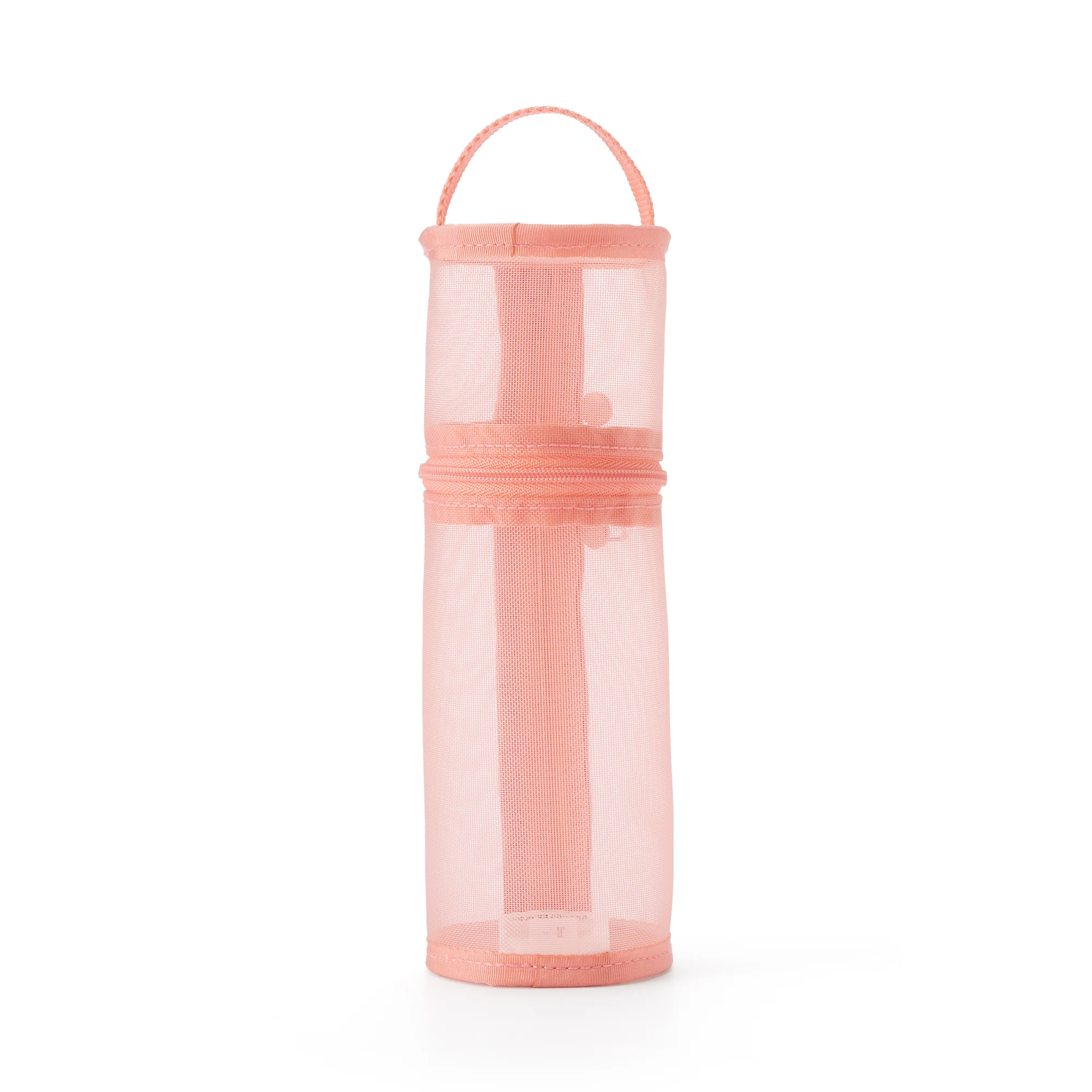 Nylon Mesh Vertical/Horizontal Pen Case Thin - Pink