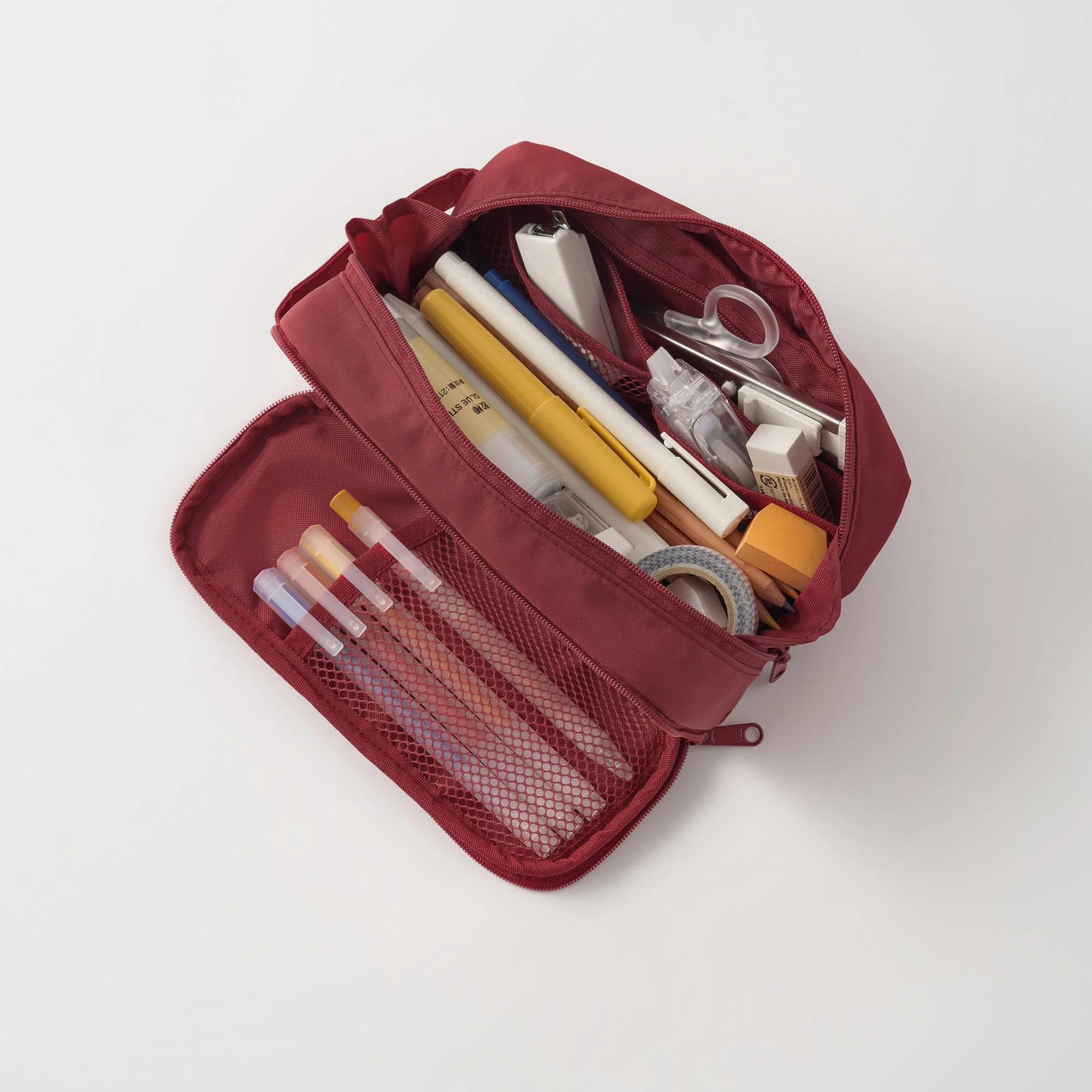 Nylon Pen Case with Window - Red - Image 7