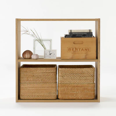 Oak Stacking Shelf Wide - 2 Tier - Image 3