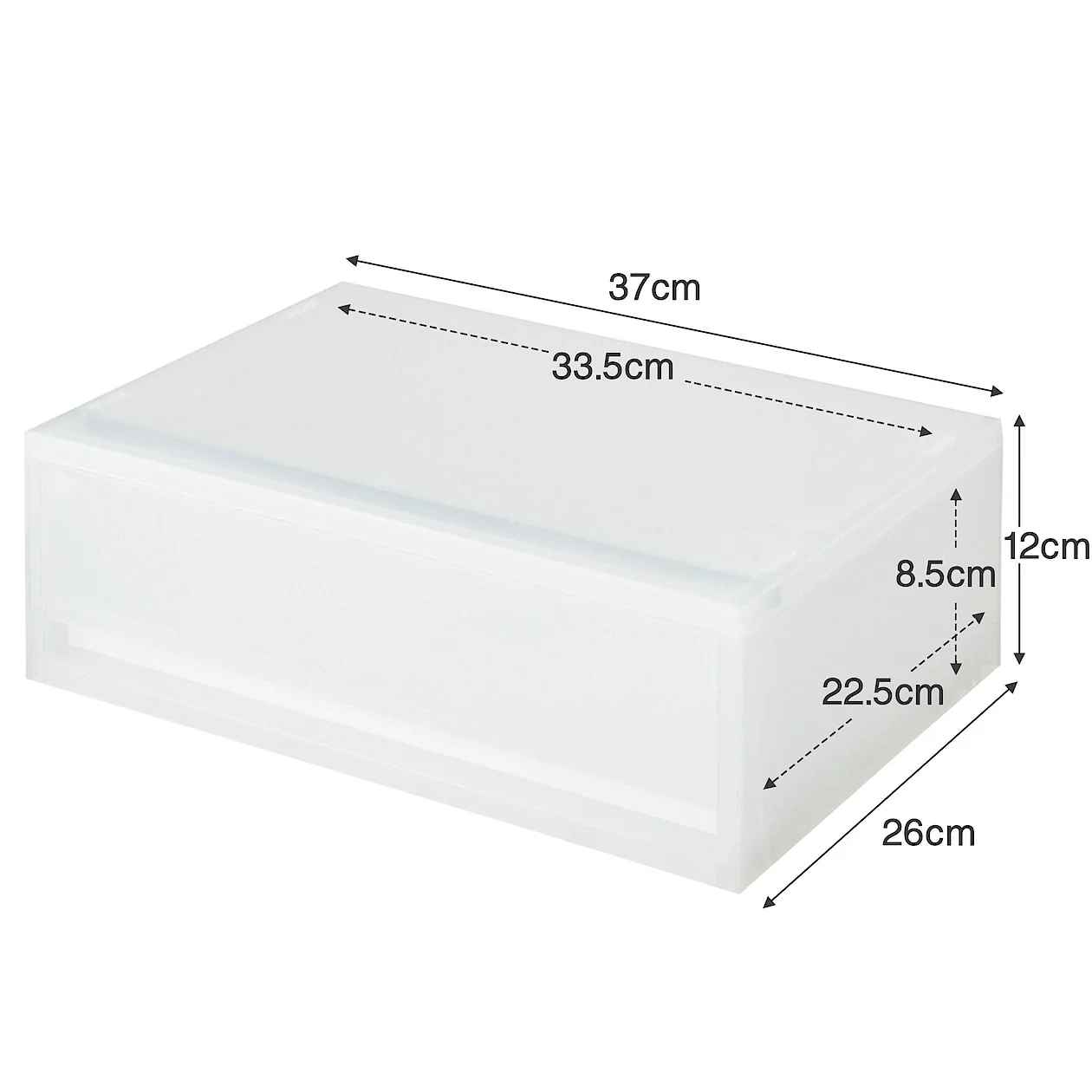 Polypropylene Storage Case Drawer Wide Shallow (W37 x D26 x H12 cm) - Image 4
