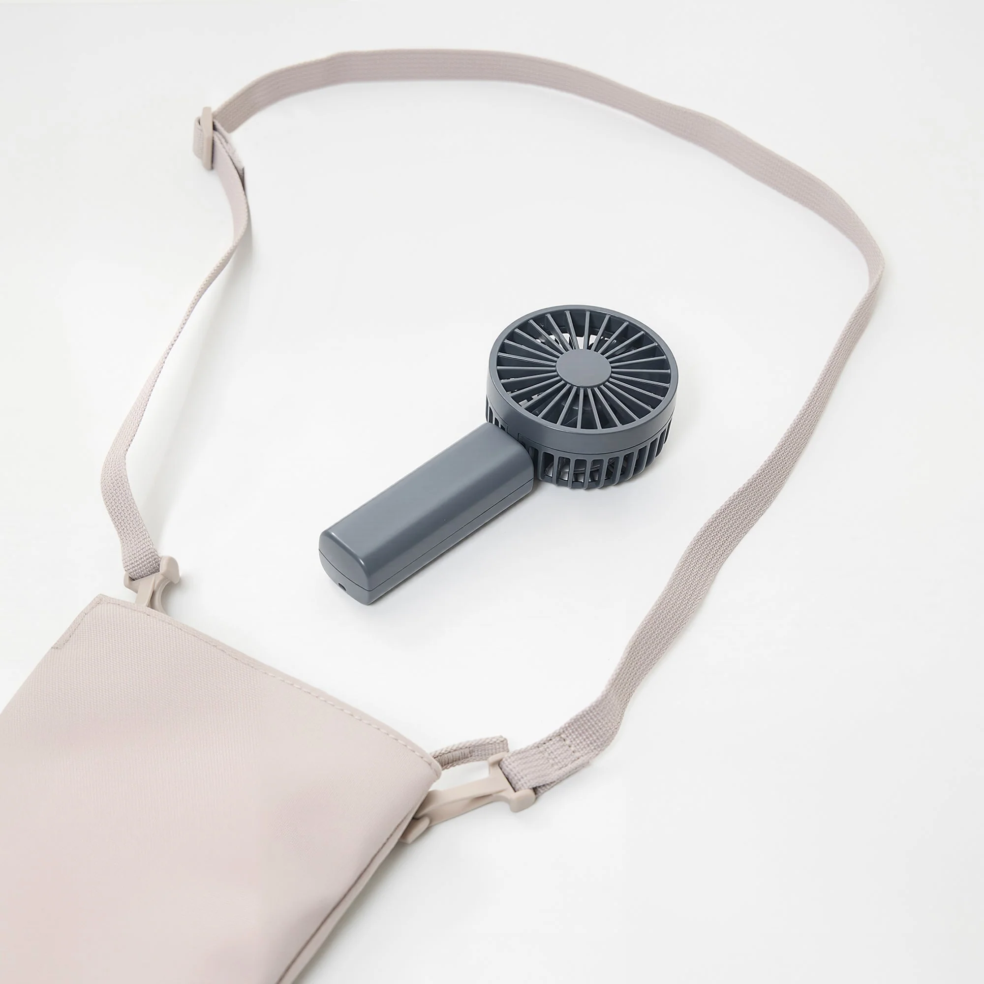 Rechargeable Compact Handheld Fan - Grey - Image 9