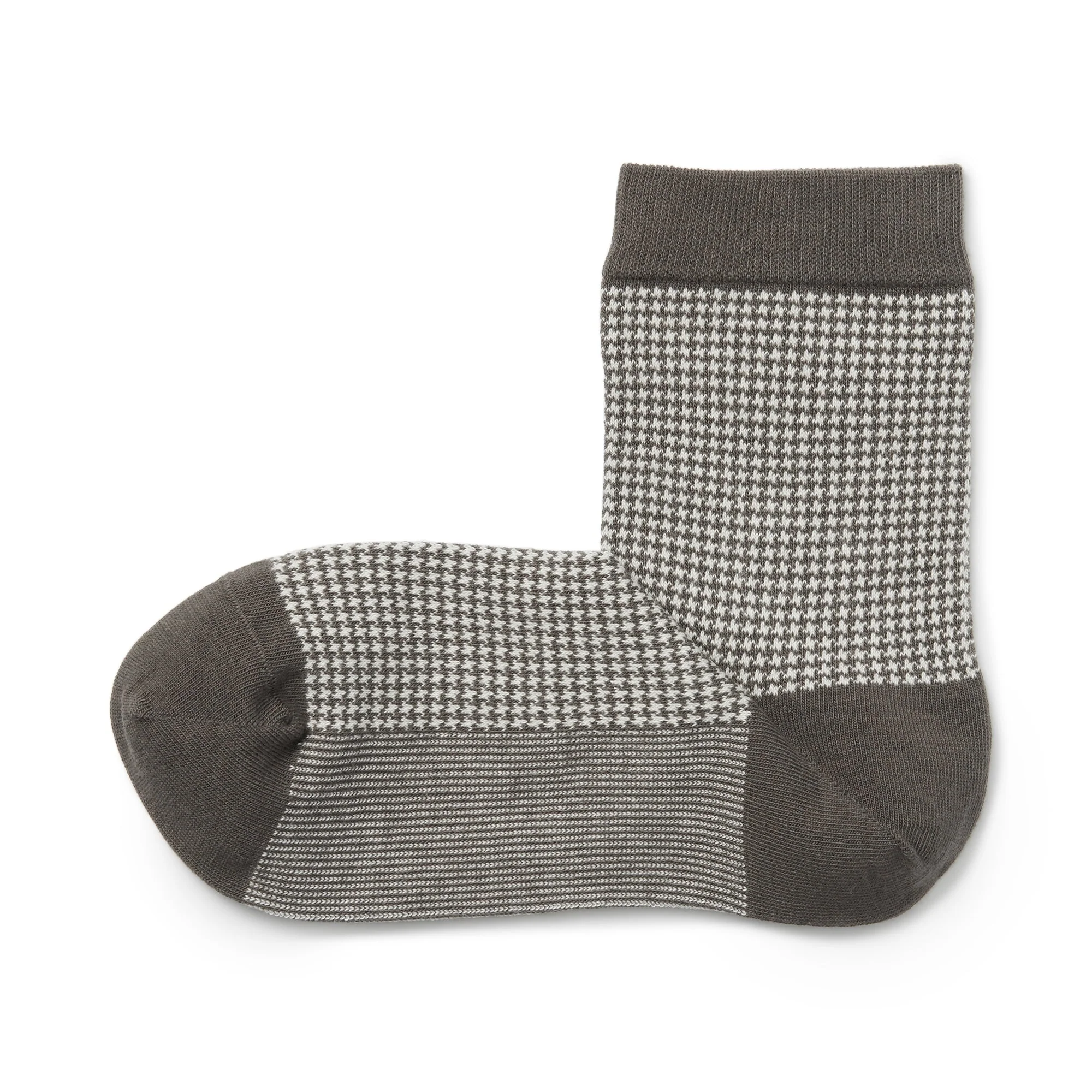 Right Angle Loose Top Houndstooth Short Socks - Image 2