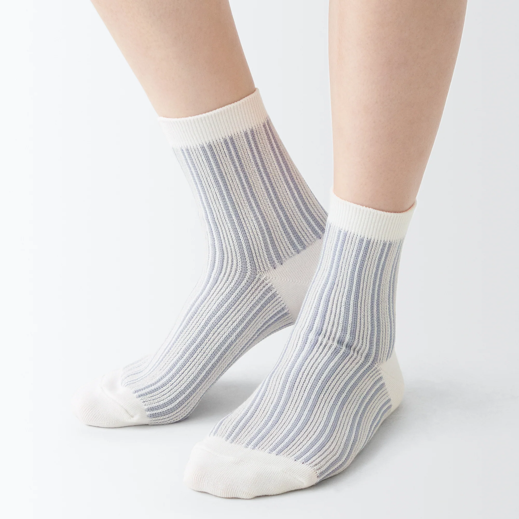 Right Angle Loose Top Short Socks Striped