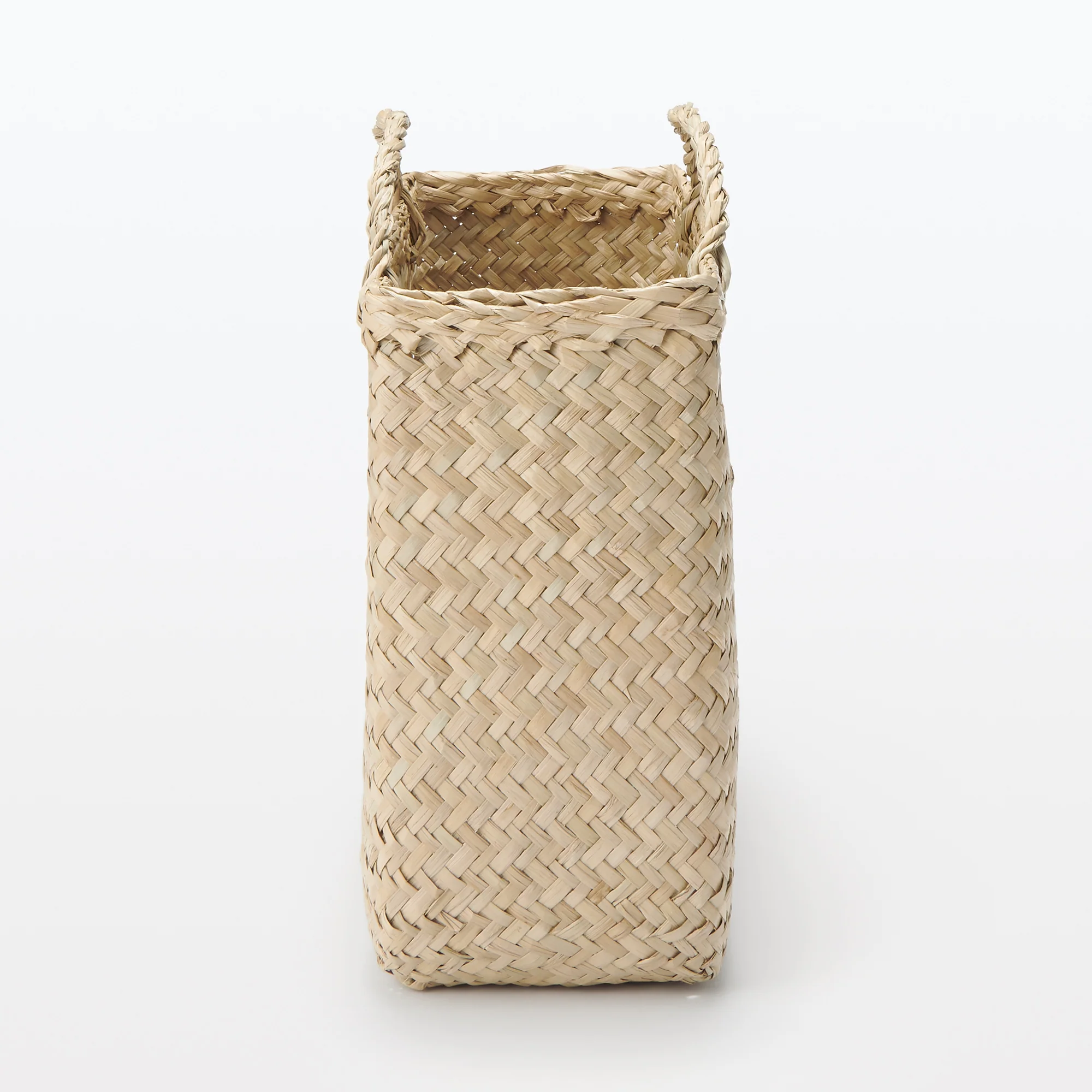 Seagrass Herringbone Basket with Handle - Large (W36 x D12.5 x H24 cm) - Image 4