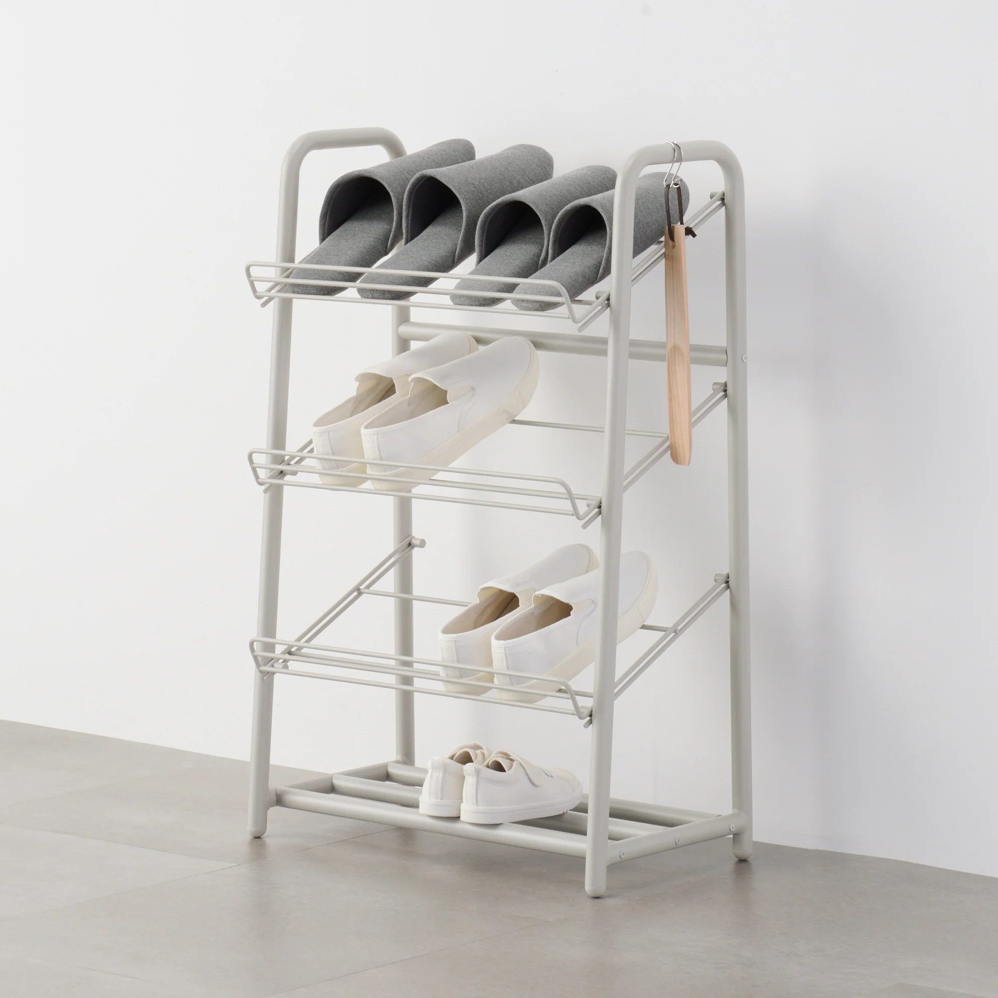 Steel Pipe Shoe Rack - Warm Grey - Image 2
