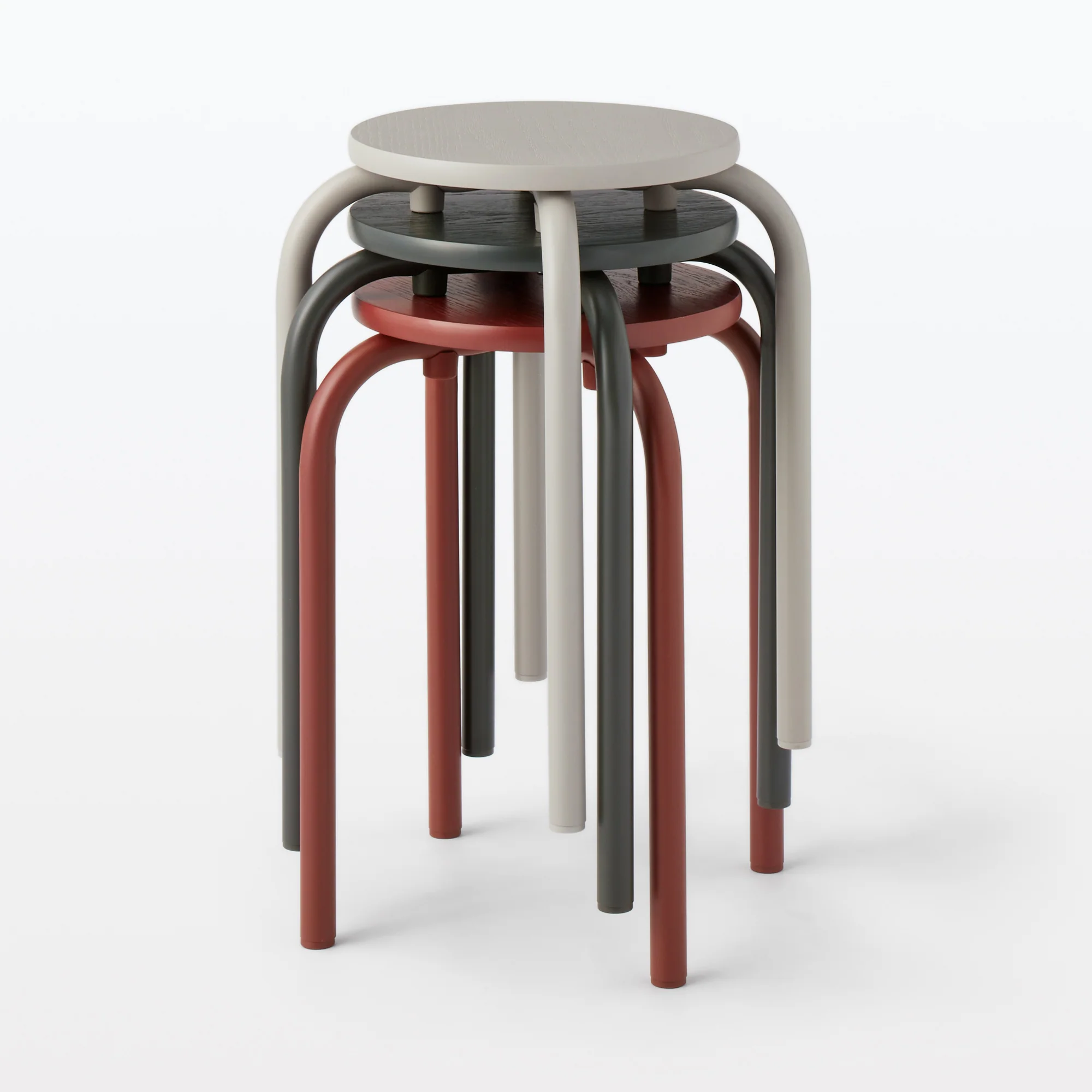 Steel Pipe Stacking Stool - Warm Grey - Image 4
