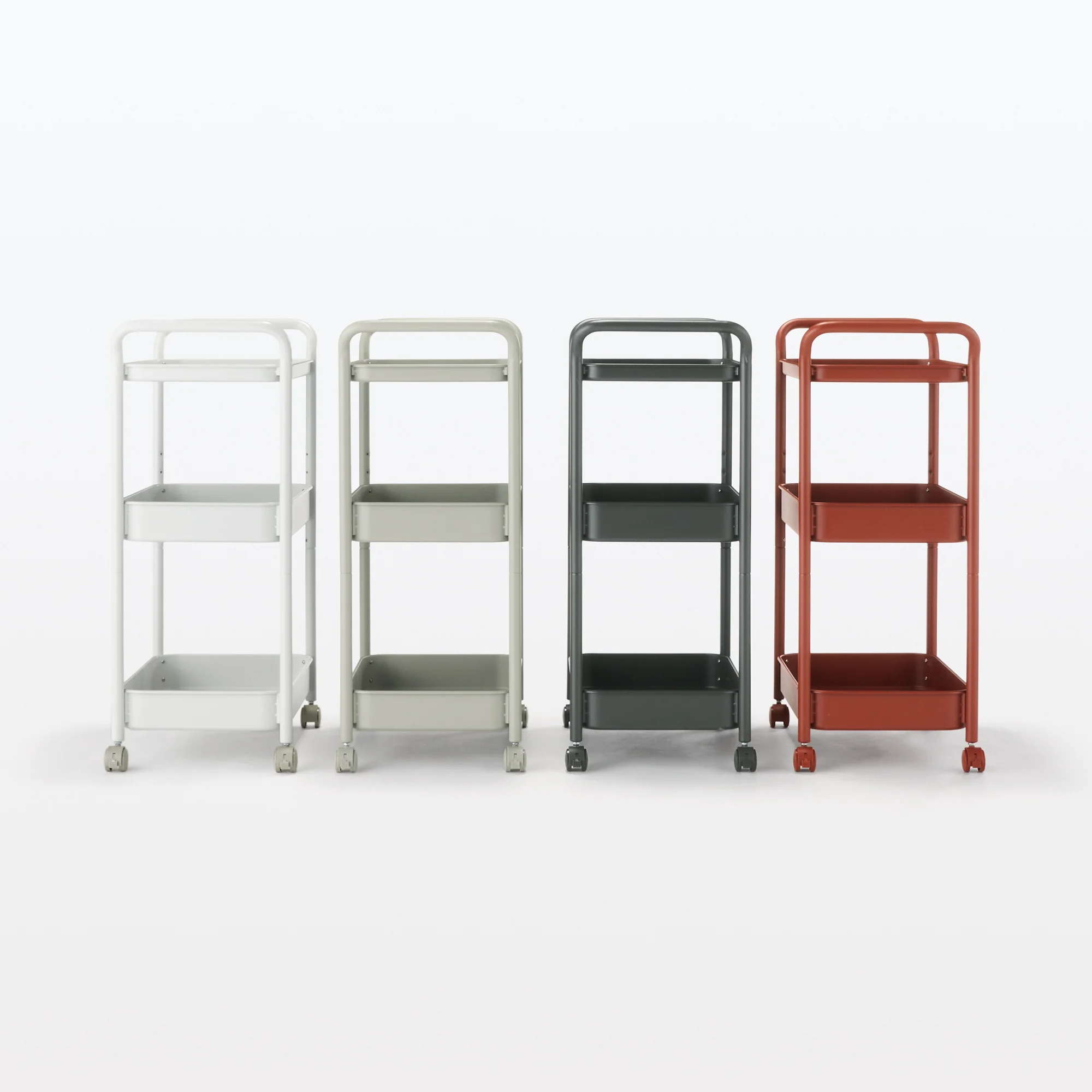 Steel Pipe Wheeled Rack Utility Cart - Burgundy - Image 8