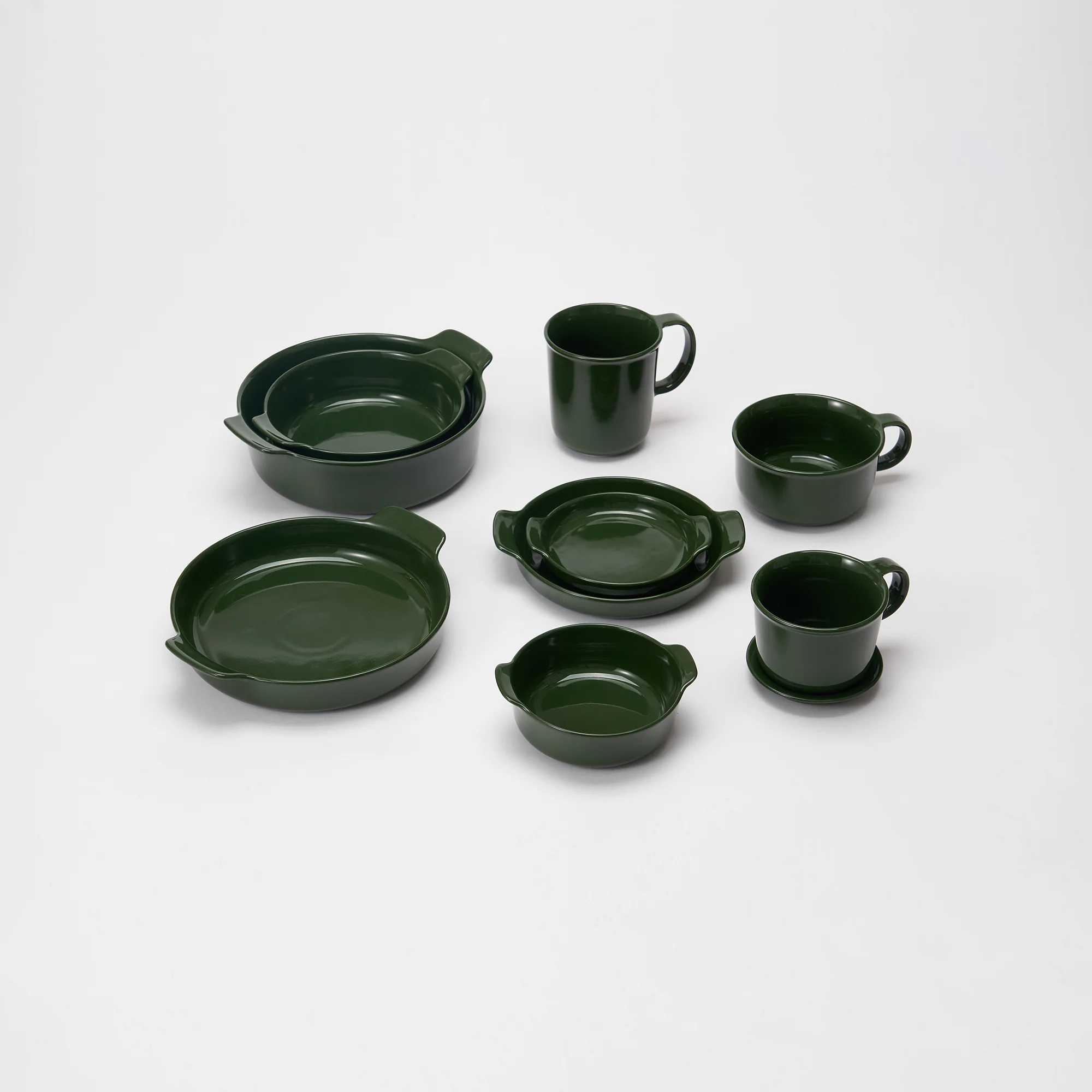 Stoneware Mug Cup (330 ml) - Dark Green - Image 12