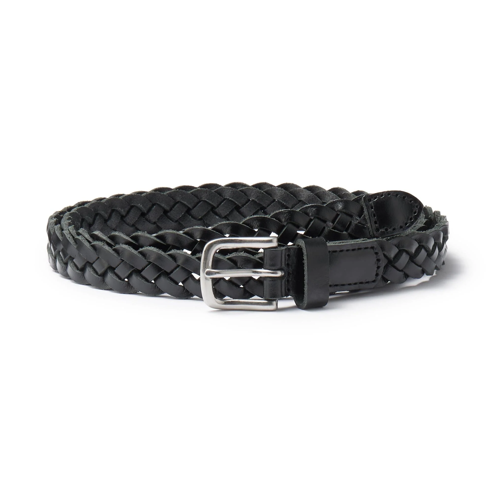 Vegetable Tannin Leather Hand-Knitted Skinny Belt