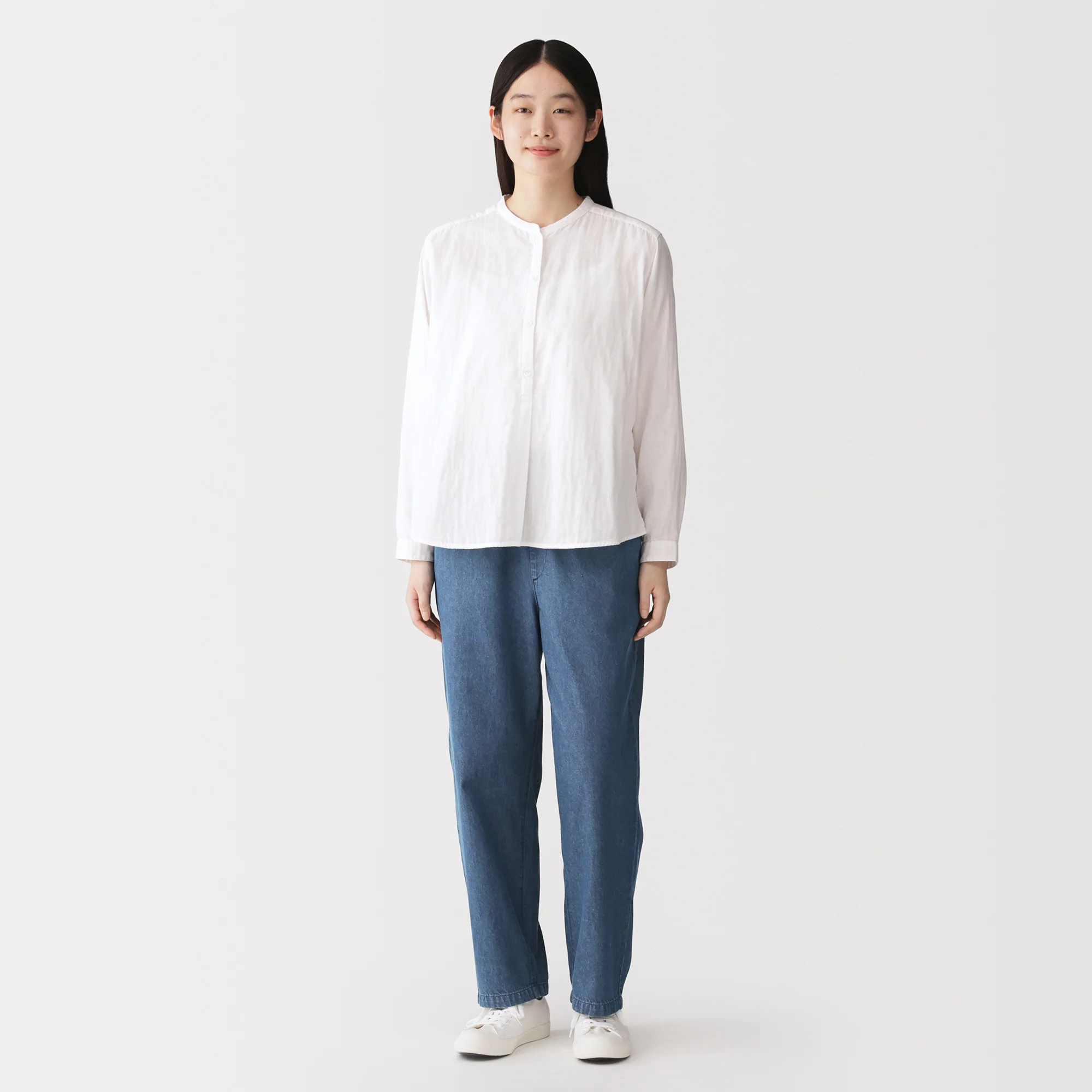 Washed Denim Easy Pants - Image 3