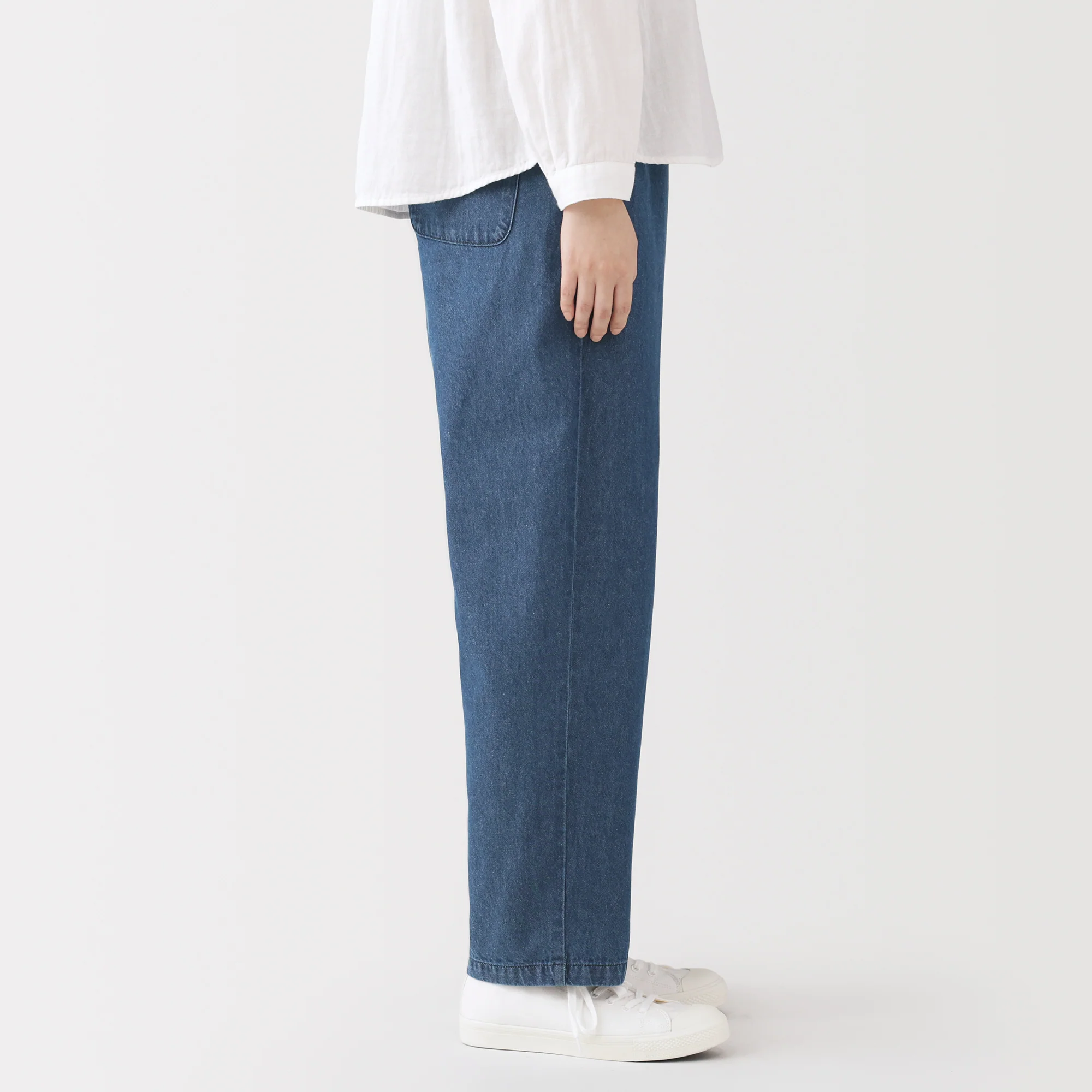Washed Denim Easy Pants - Image 5