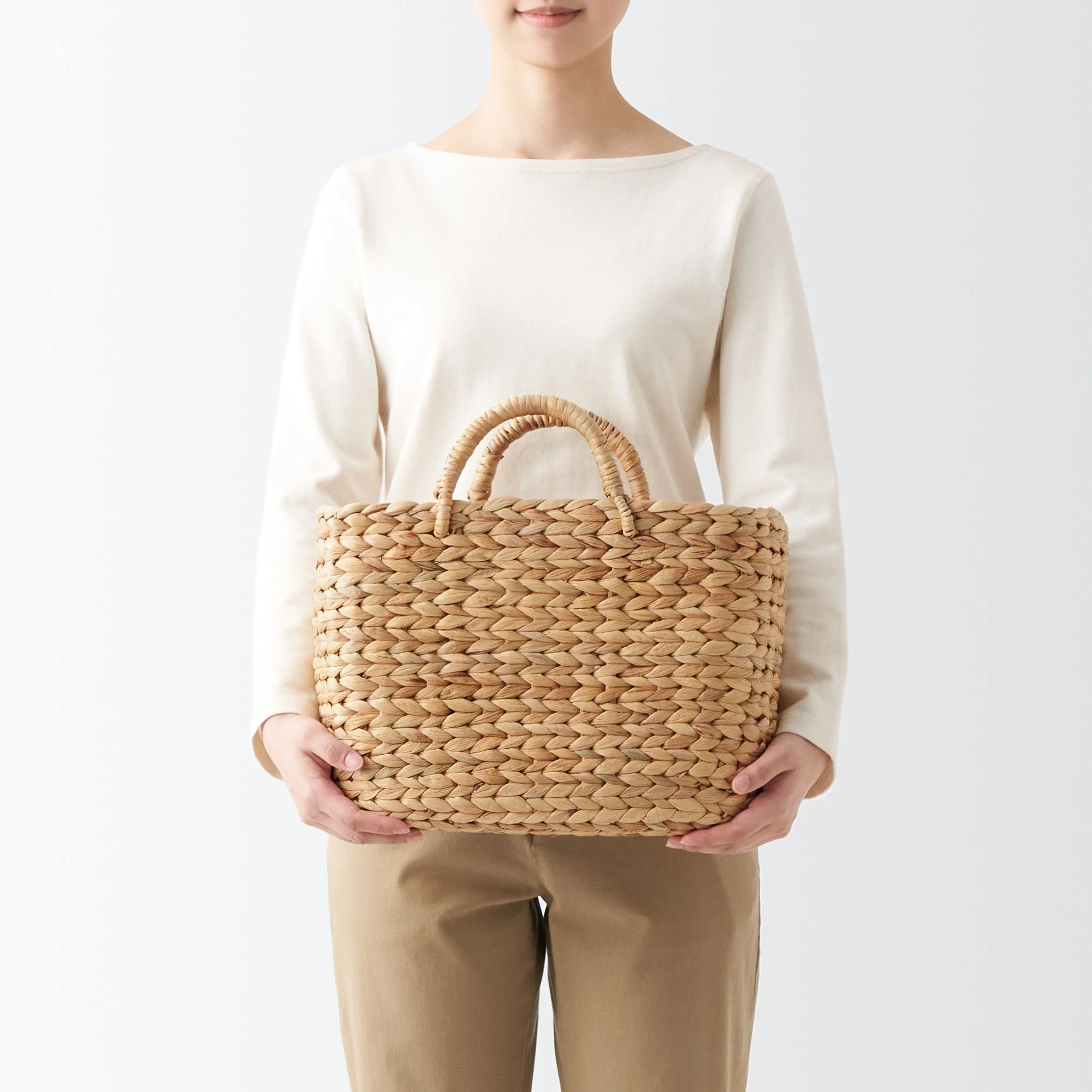 Water Hyacinth Basket - Large W37 x D18.5 x H26 cm - Image 2
