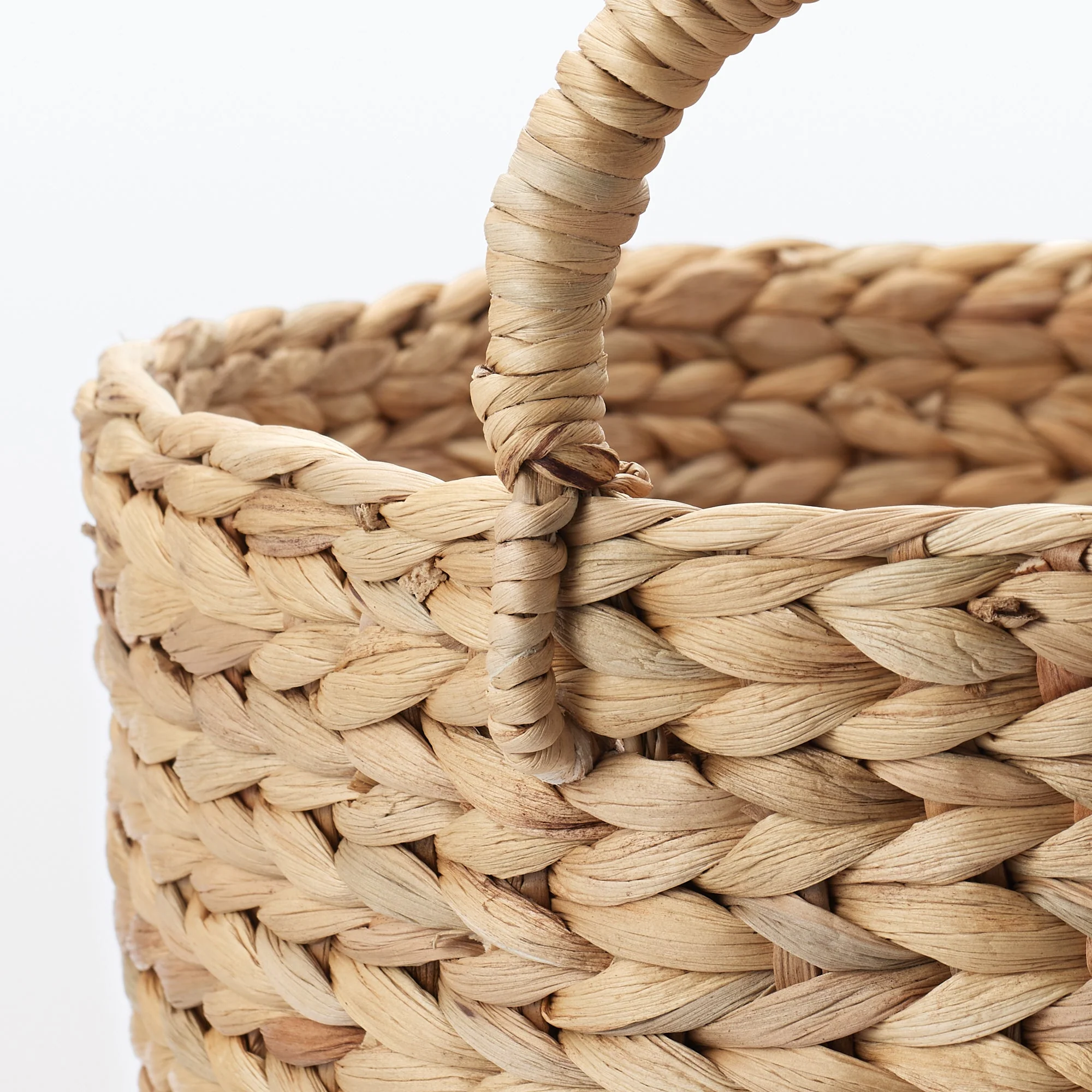 Water Hyacinth Basket with Handles - Round - Large Dia. 45 x H40 cm - Image 6