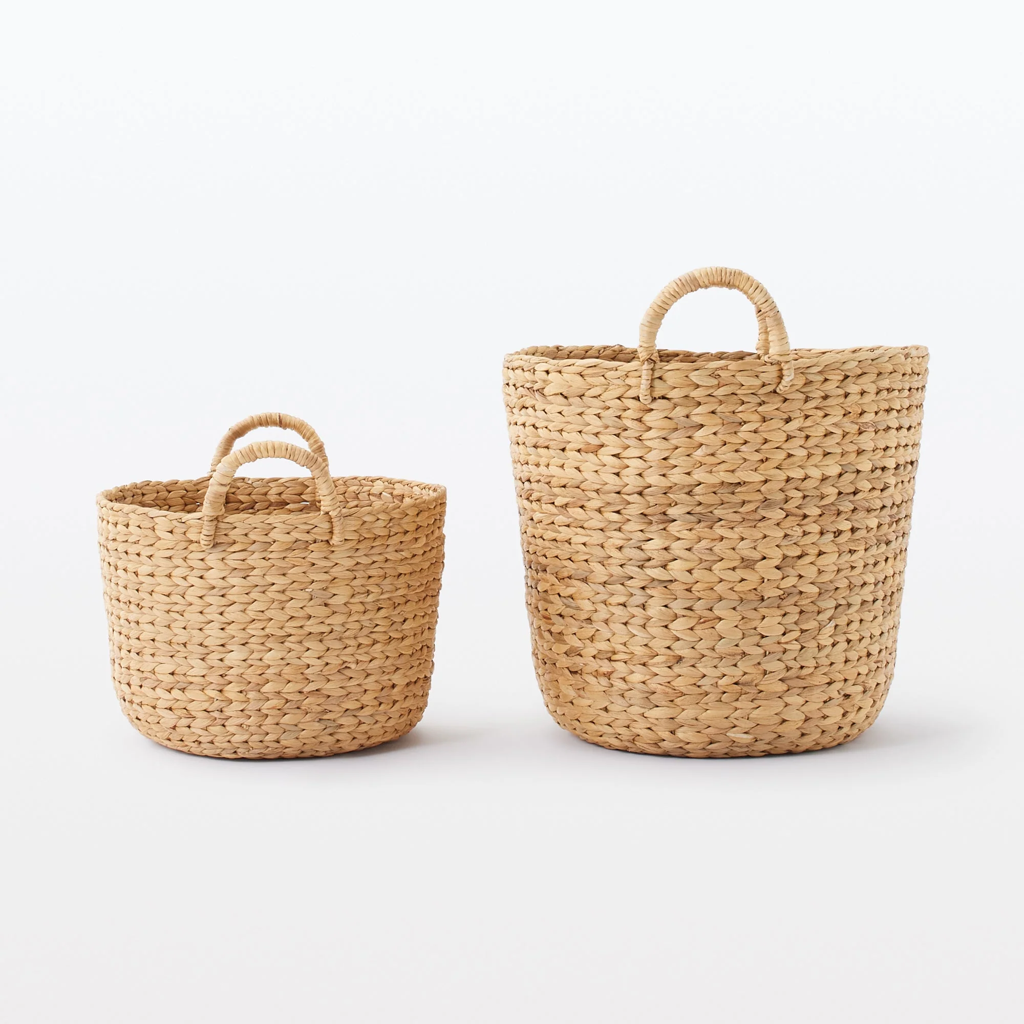 Water Hyacinth Basket with Handles - Round - Large Dia. 45 x H40 cm - Image 7