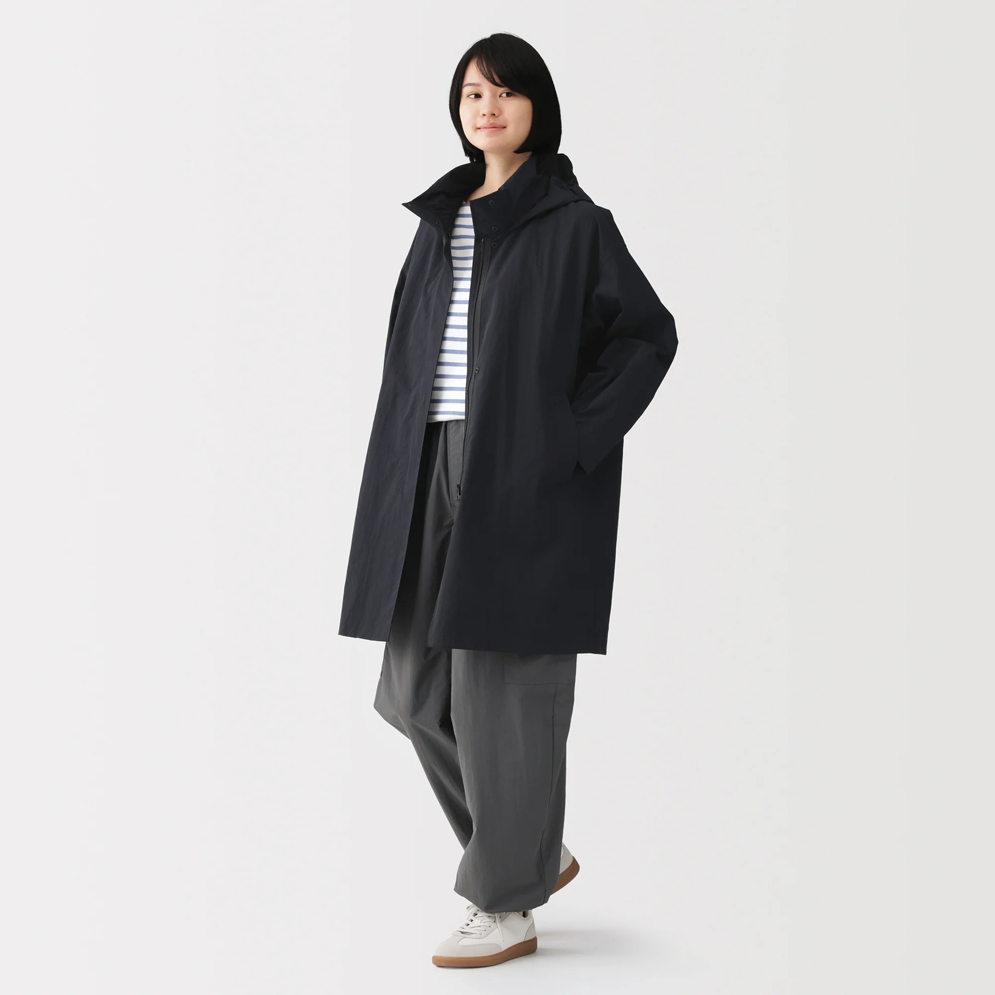 Water Repellent Hooded Long Coat - Image 3