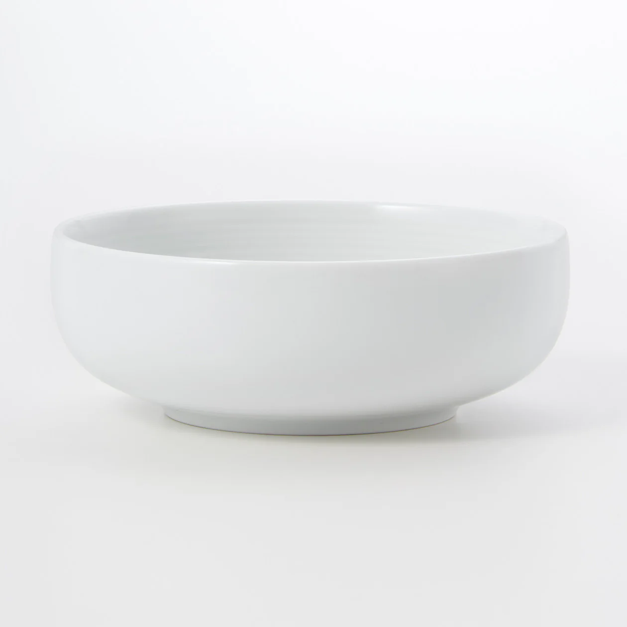 White Porcelain Shallow Bowl - Image 3