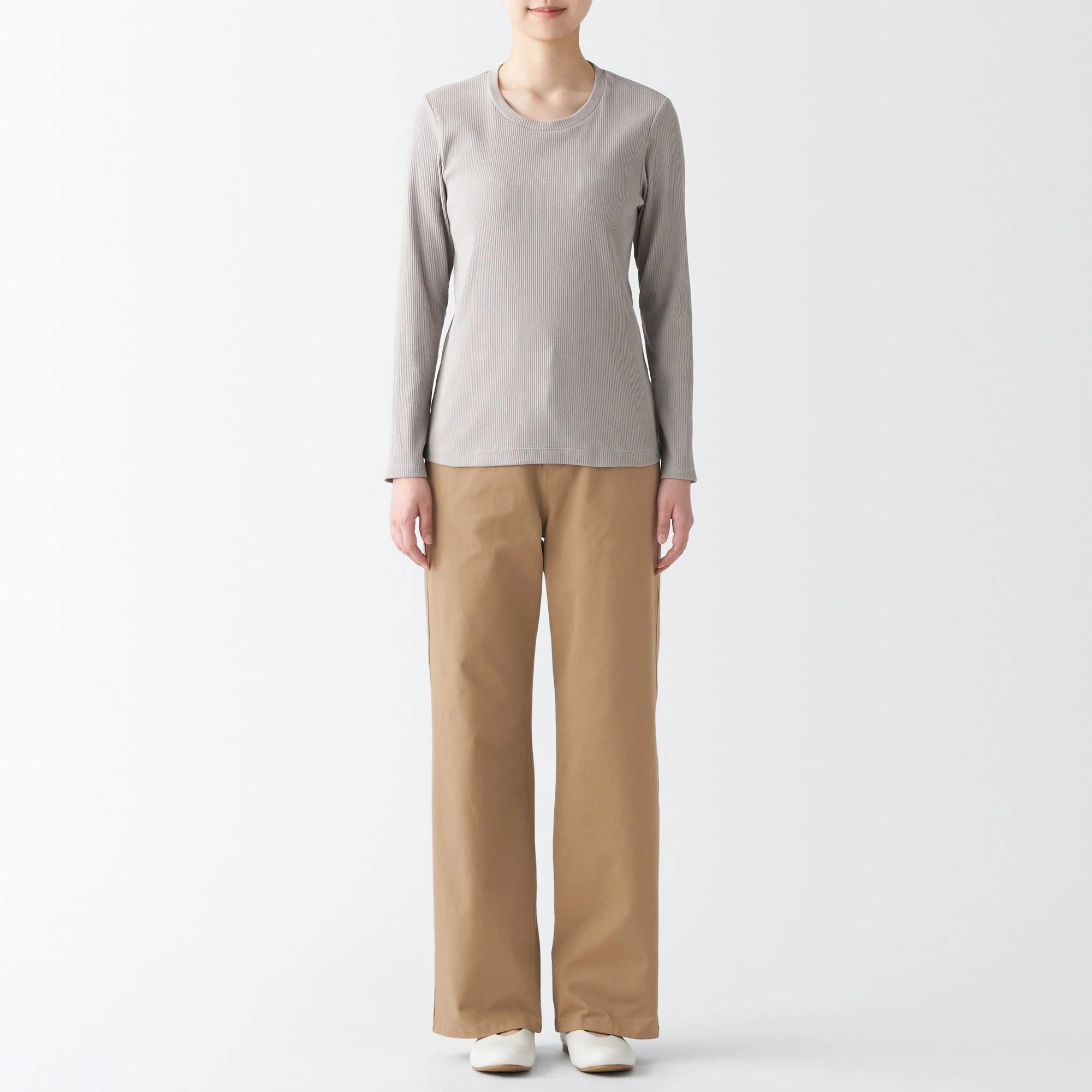 Women's 4-Way Stretch Chino Wide Straight Pants (L 31inch / 77cm) - Image 28