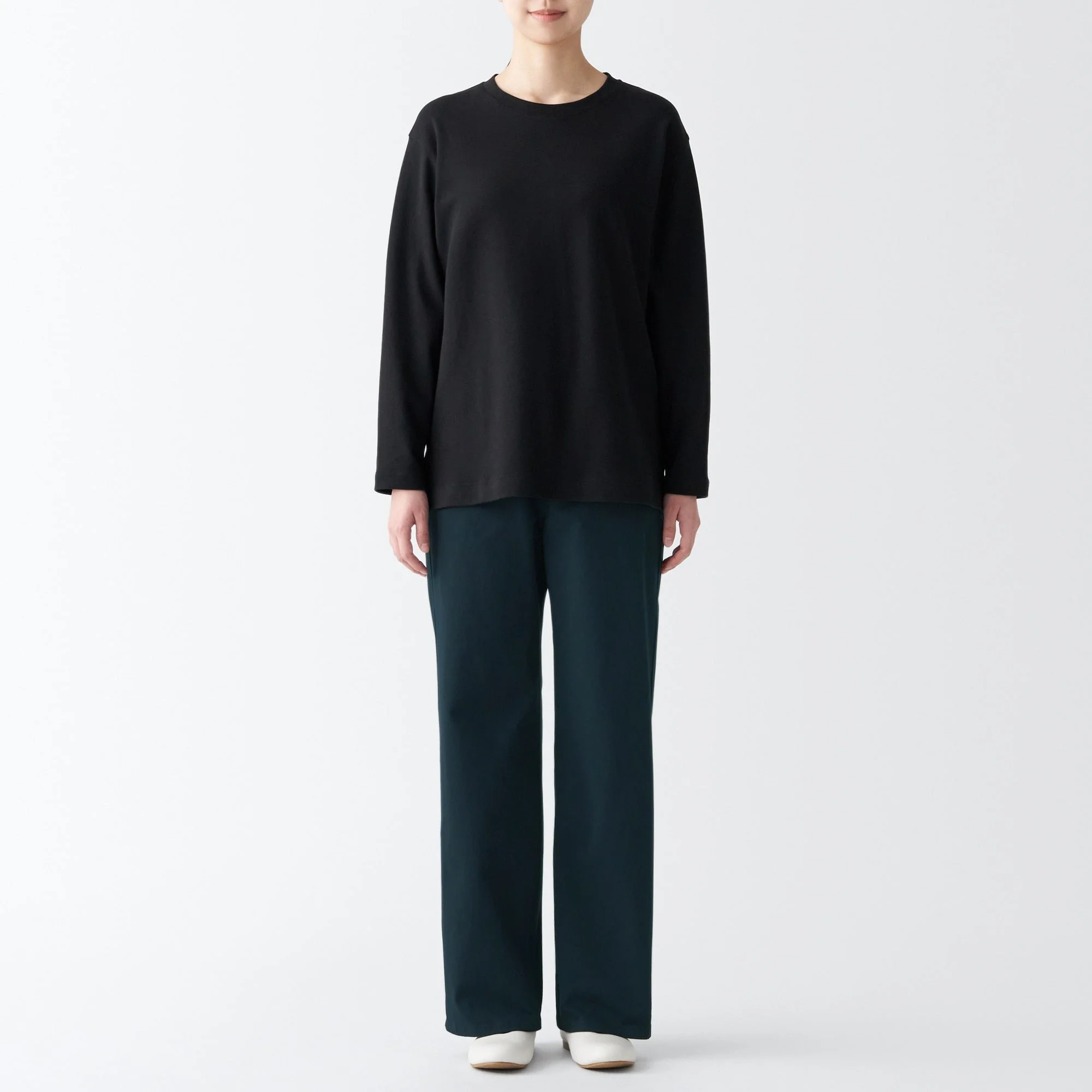 Women's 4-Way Stretch Chino Wide Straight Pants (L 31inch / 77cm) - Image 39