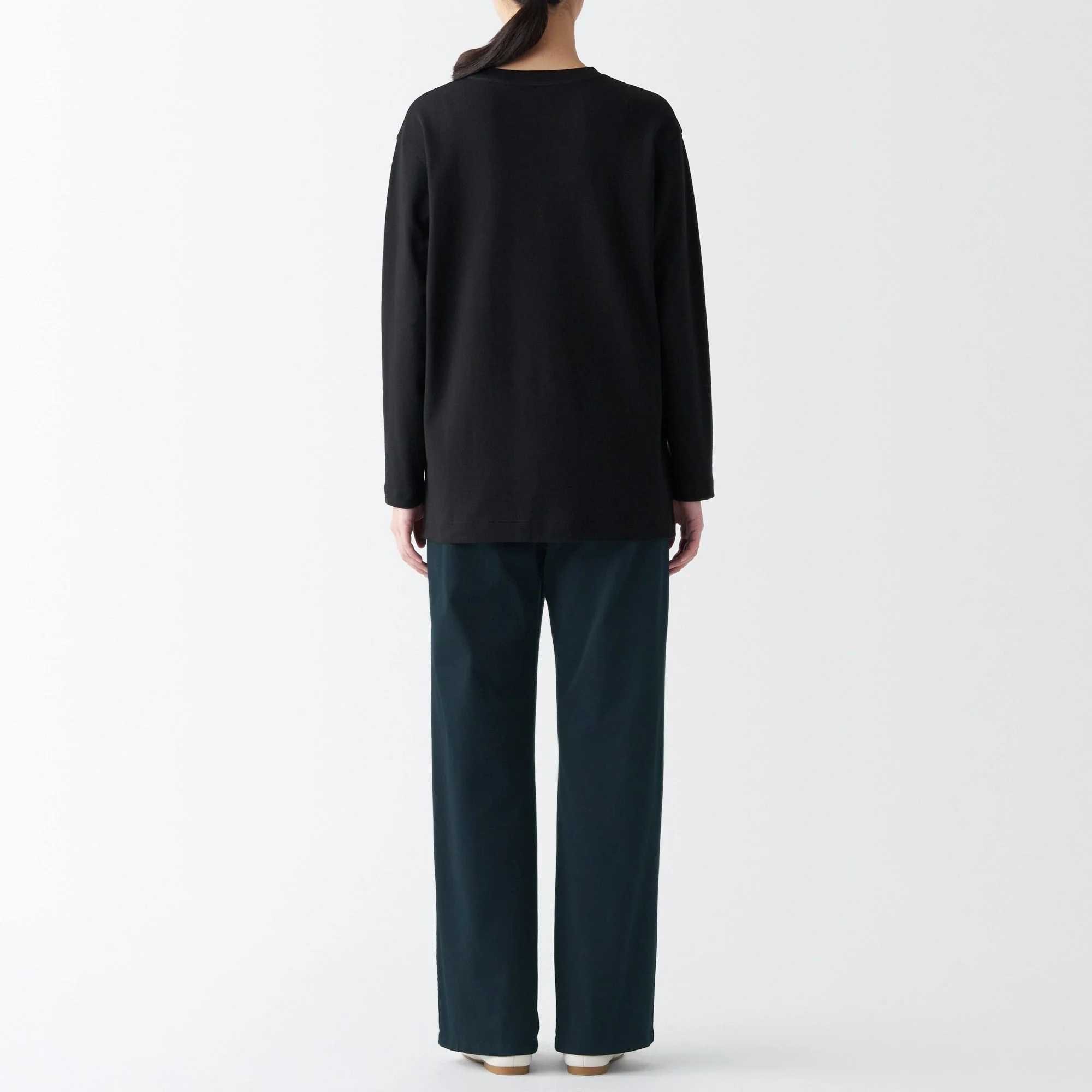 Women's 4-Way Stretch Chino Wide Straight Pants (L 31inch / 77cm) - Image 41