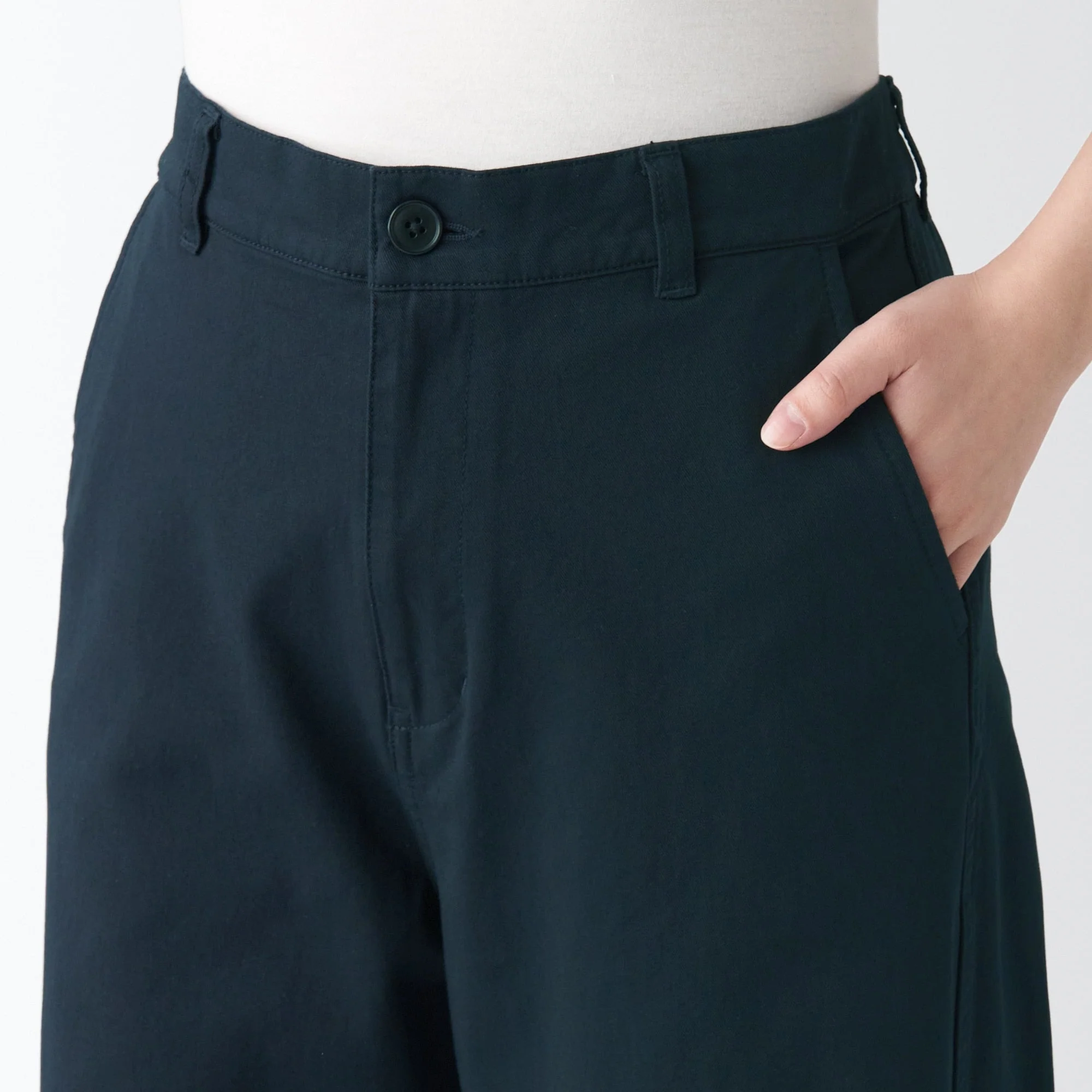 Women's 4-Way Stretch Chino Wide Straight Pants (L 31inch / 77cm) - Image 42