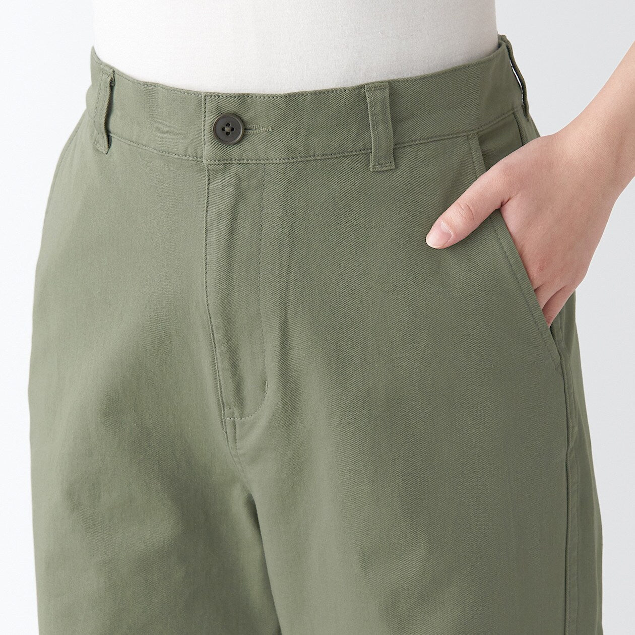 Women's 4-Way Stretch Chino Wide Straight Pants (L 31inch / 77cm) - Image 7