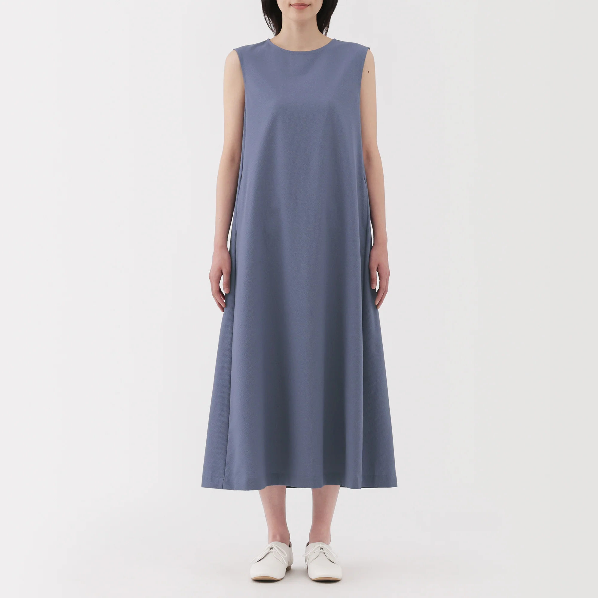 Women's Breathable Seersucker Sleeveless Dress - Image 4
