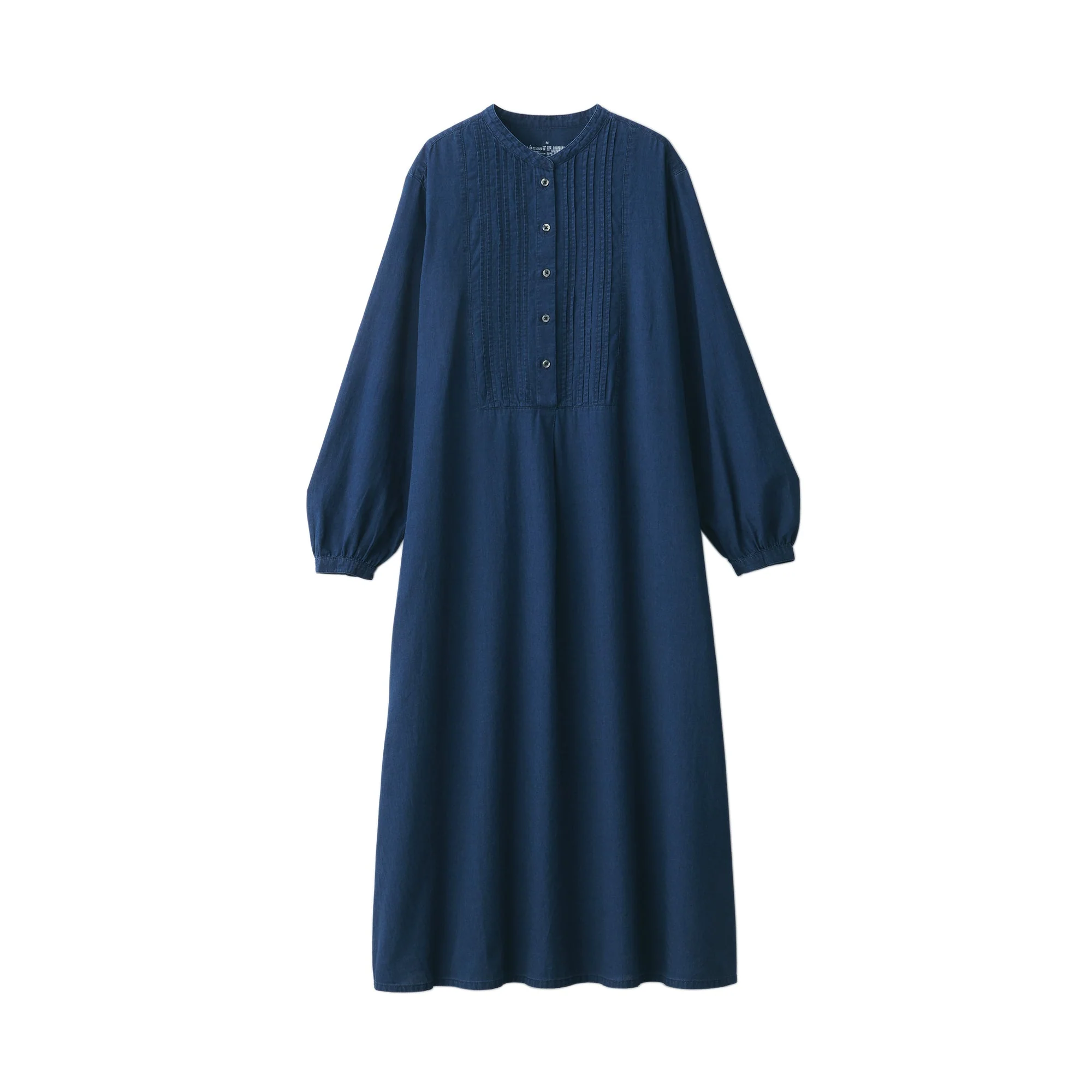 Women's Cotton Voile Indigo Long Sleeve Dress - Image 2