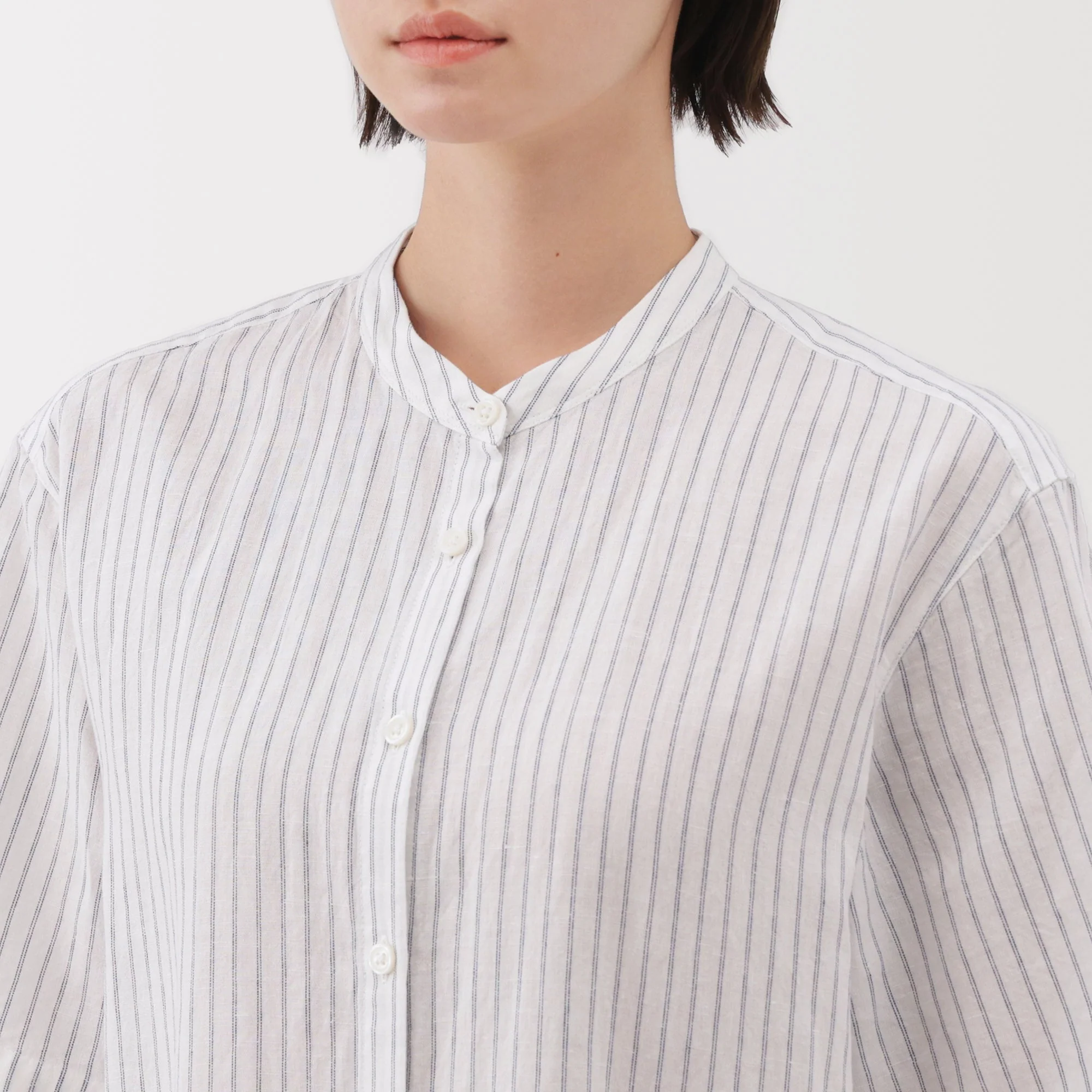Women's Hemp Cotton Short Sleeve Striped Dress - Image 7