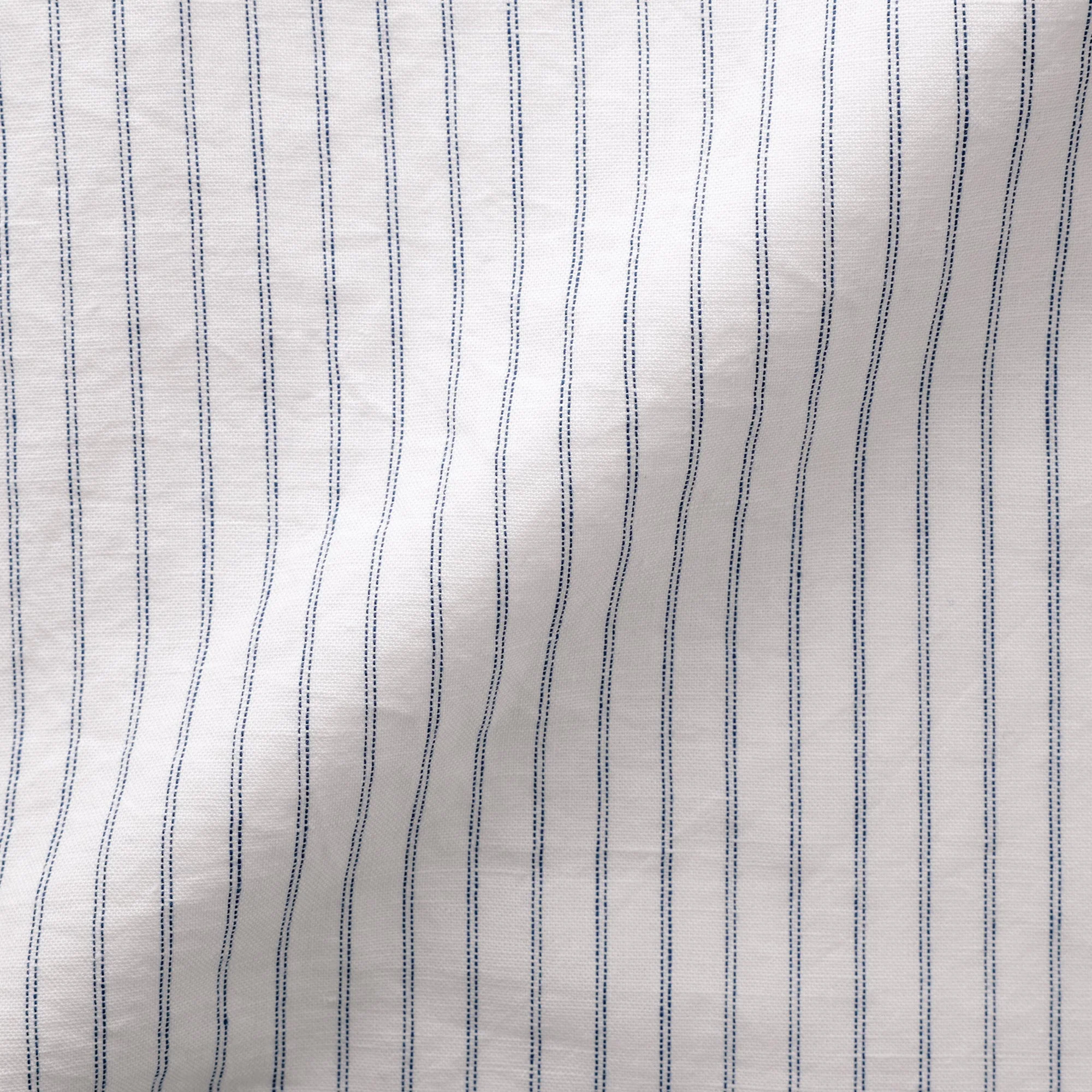 Women's Hemp Cotton Short Sleeve Striped Dress - Image 9