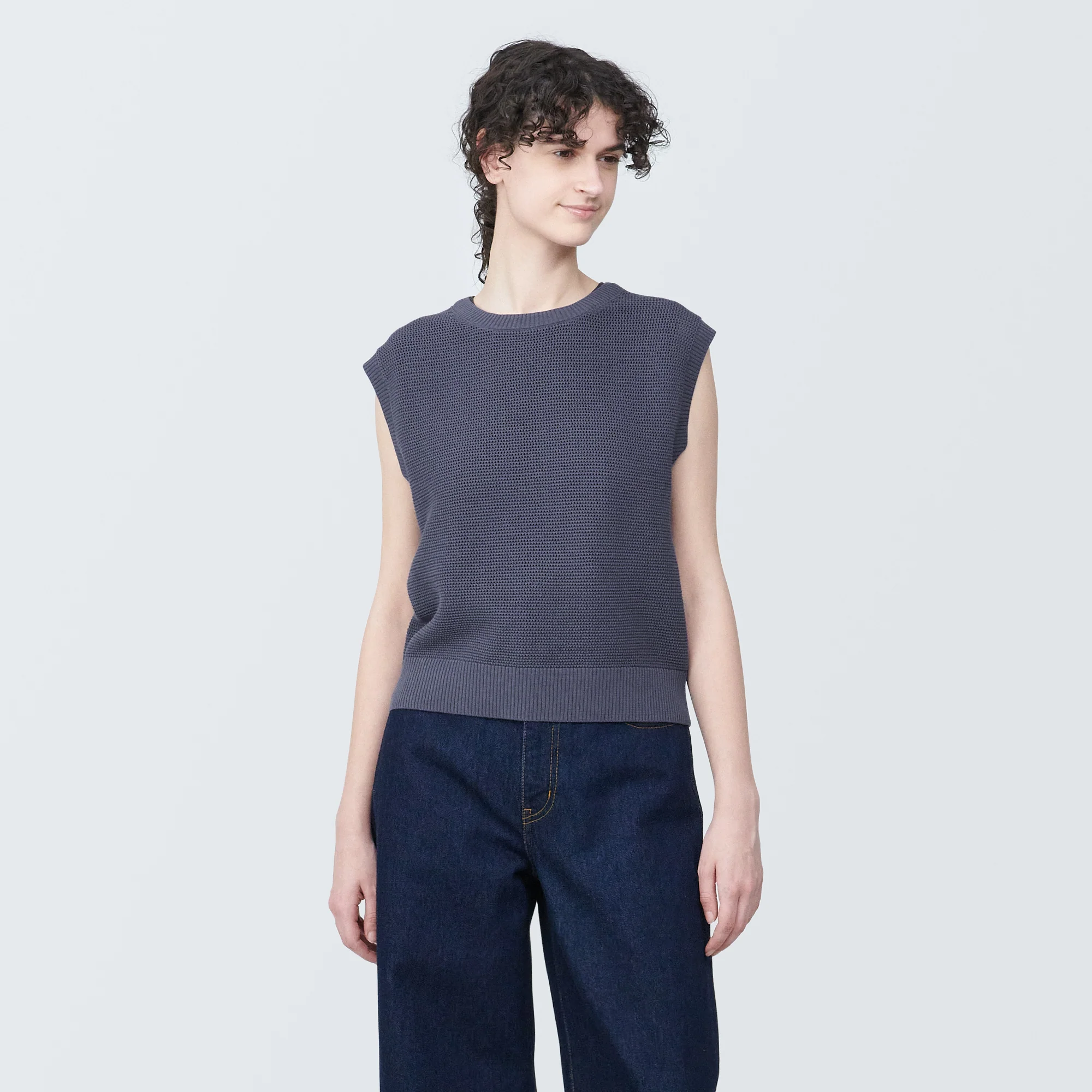 Women's High-Twist Mesh French Sleeve Sweater