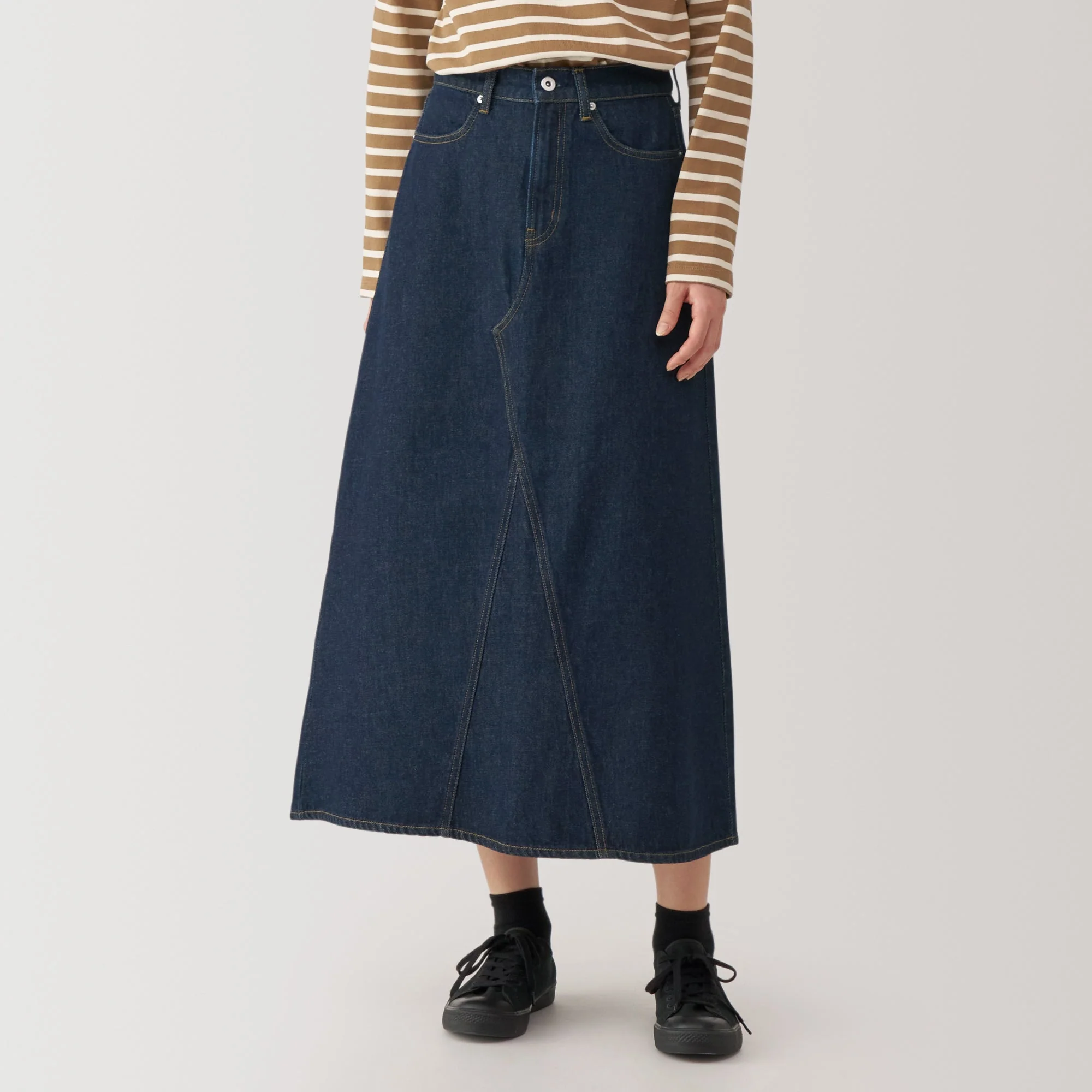 Women's Kapok Blend Denim A-Line Skirt - Image 3