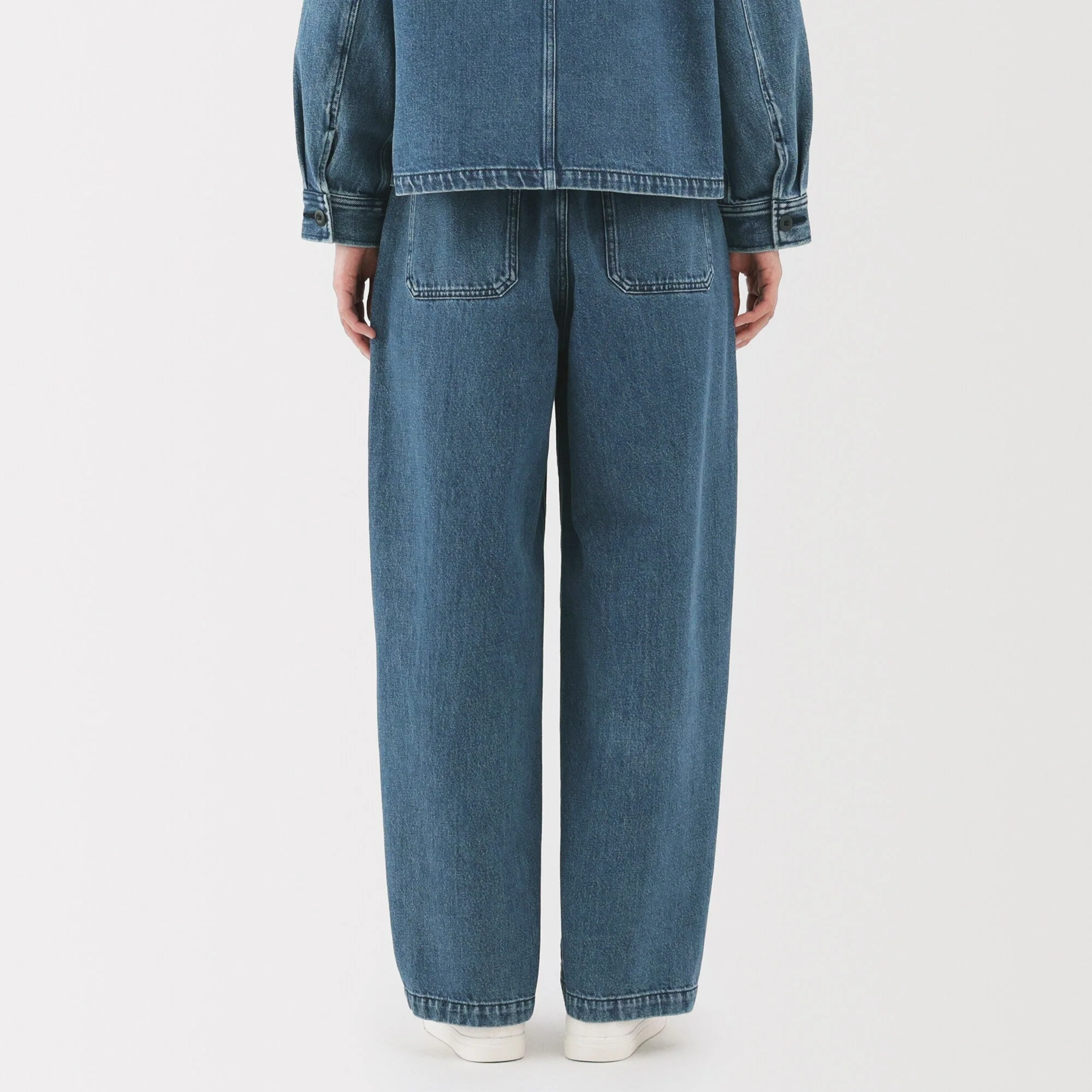 Women's Kapok Blend Denim Wide Tapered Pants - Image 15