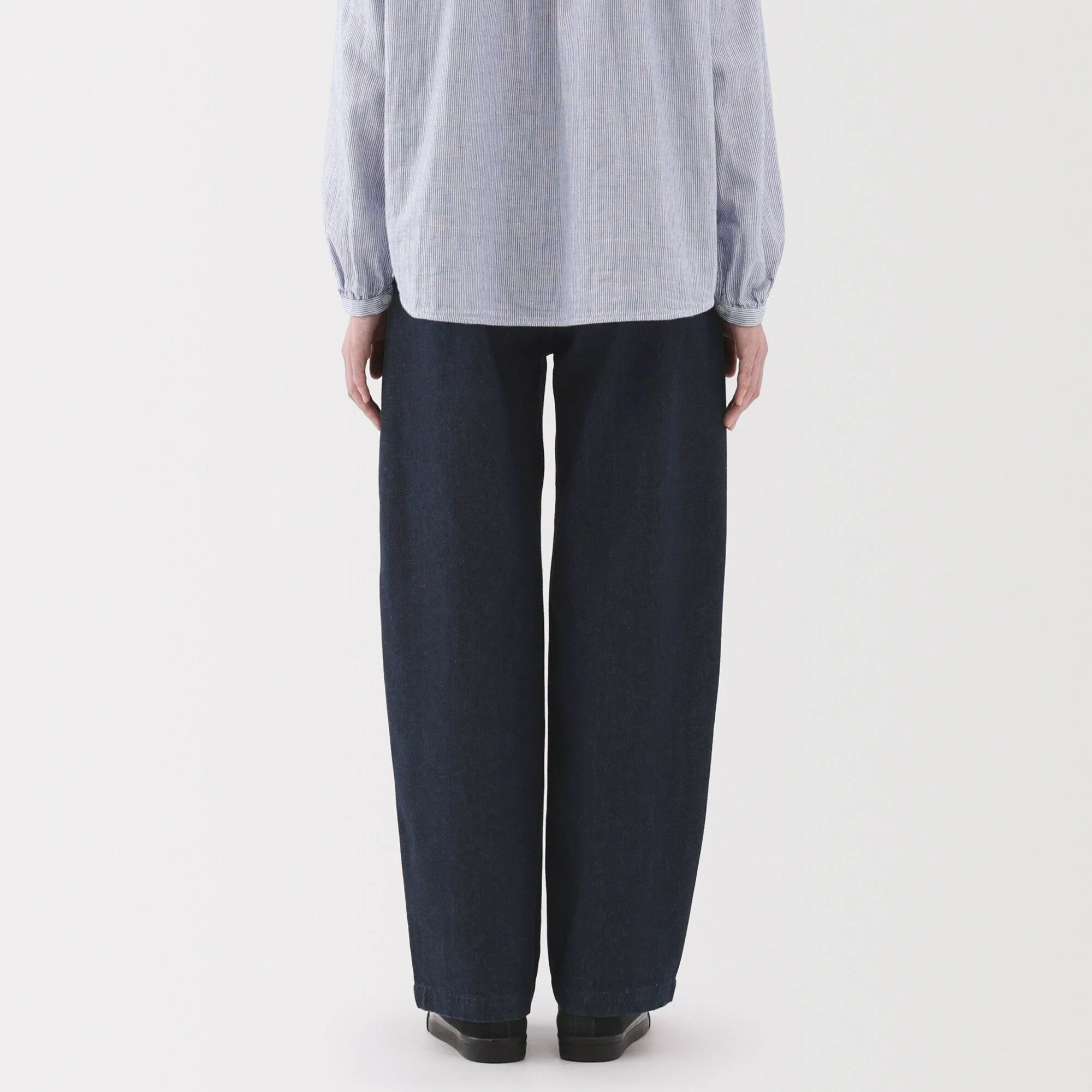 Women's Kapok Blend Denim Wide Tapered Pants - Image 6