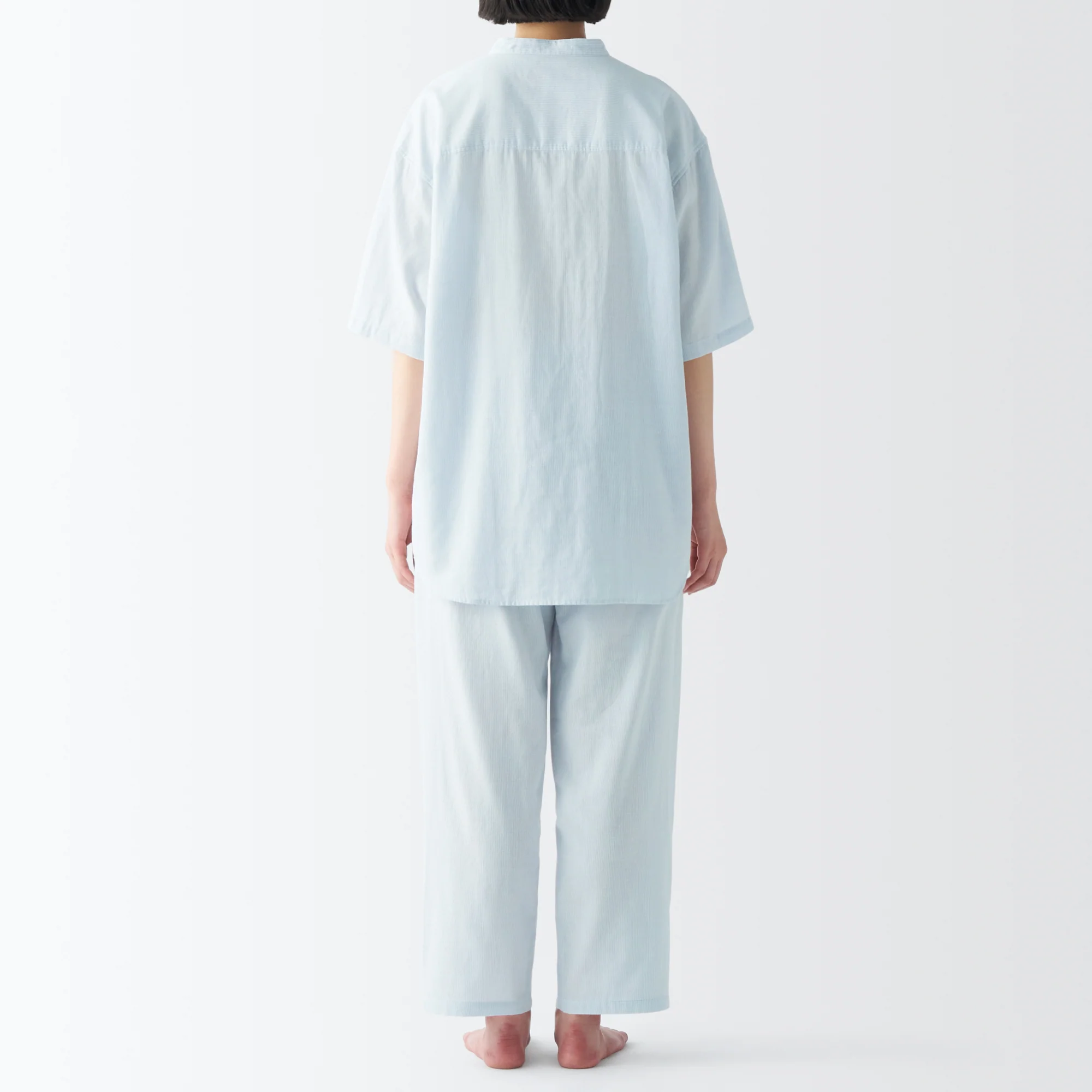 Women's Side Seamless Lightweight Gauze 1/2 Sleeve Pajamas - Image 17