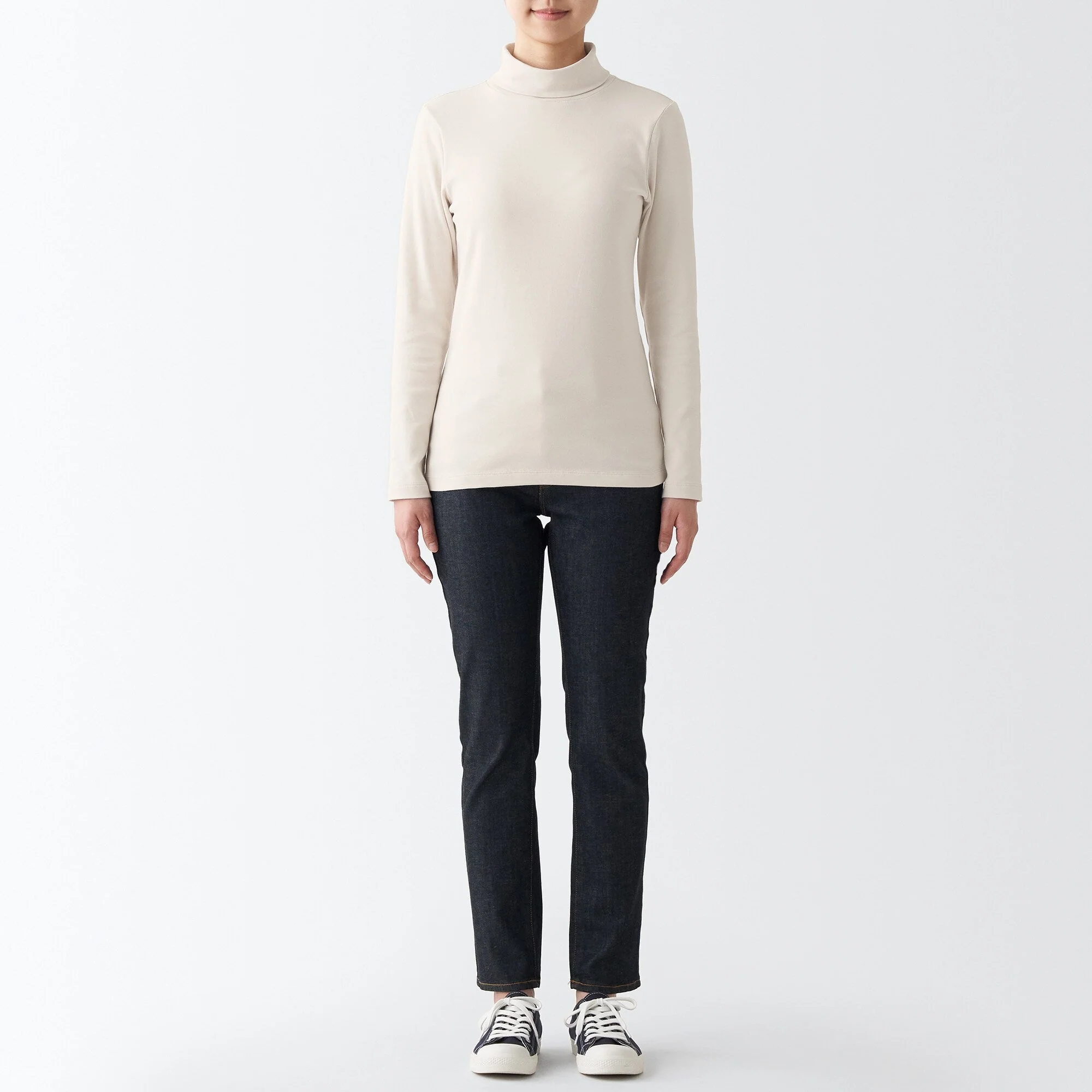 Women's Stretch Ribbed Turtle Neck Long Sleeve T-Shirt - Image 46