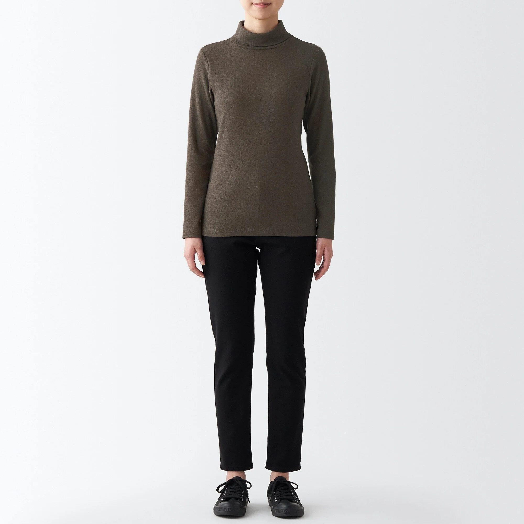 Women's Stretch Ribbed Turtle Neck Long Sleeve T-Shirt - Image 6