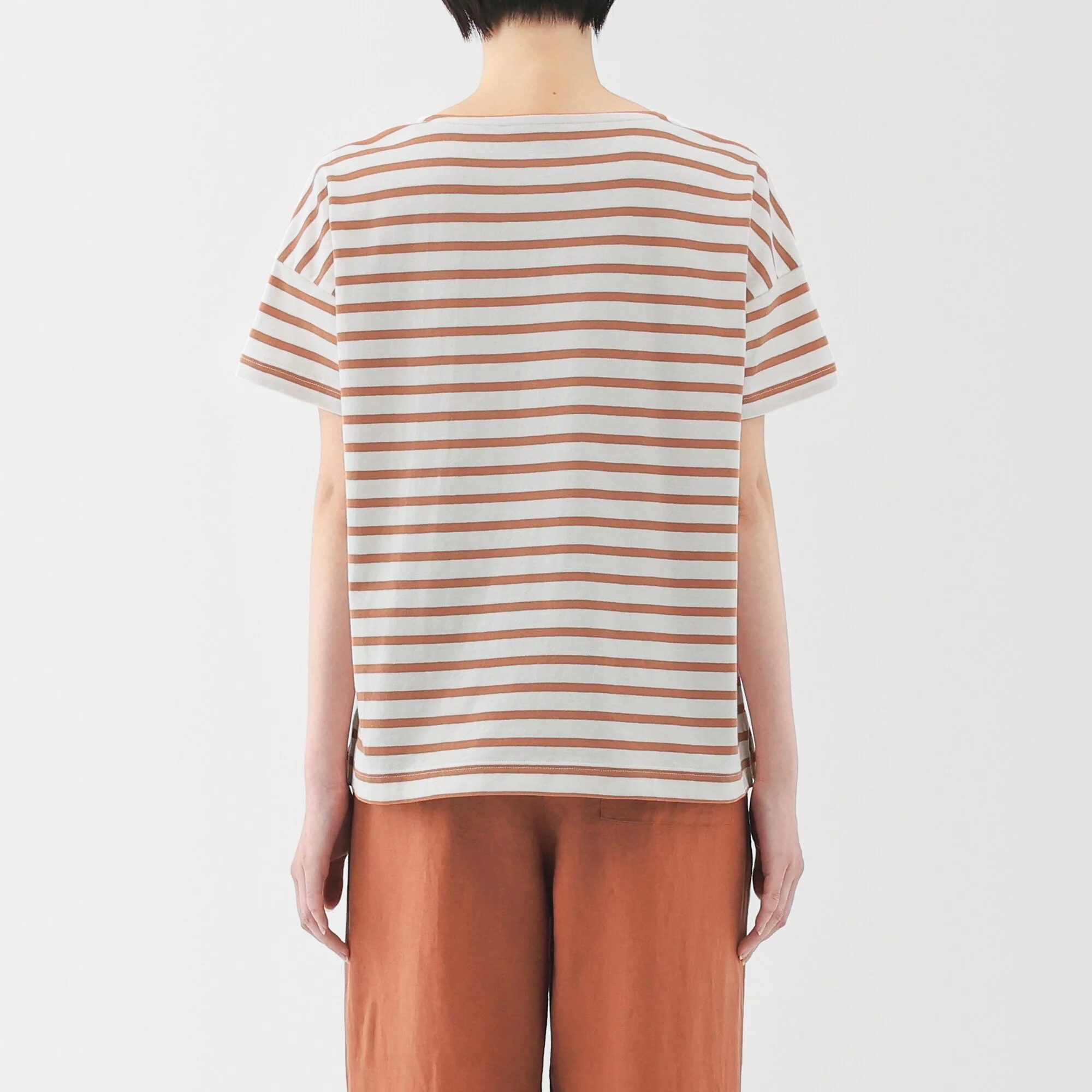Women's Striped Boat Neck Short Sleeve T-Shirt - Image 14