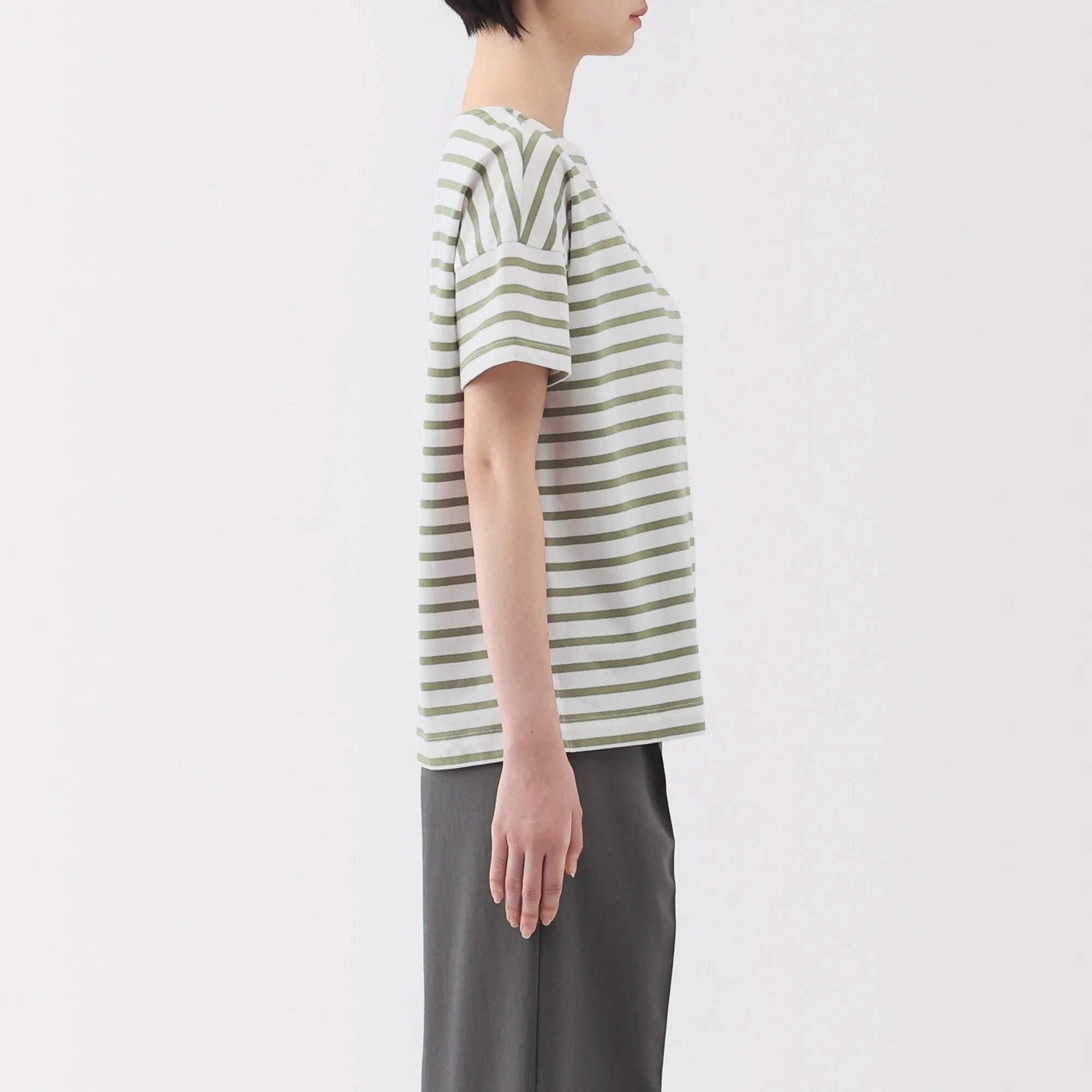 Women's Striped Boat Neck Short Sleeve T-Shirt - Image 21
