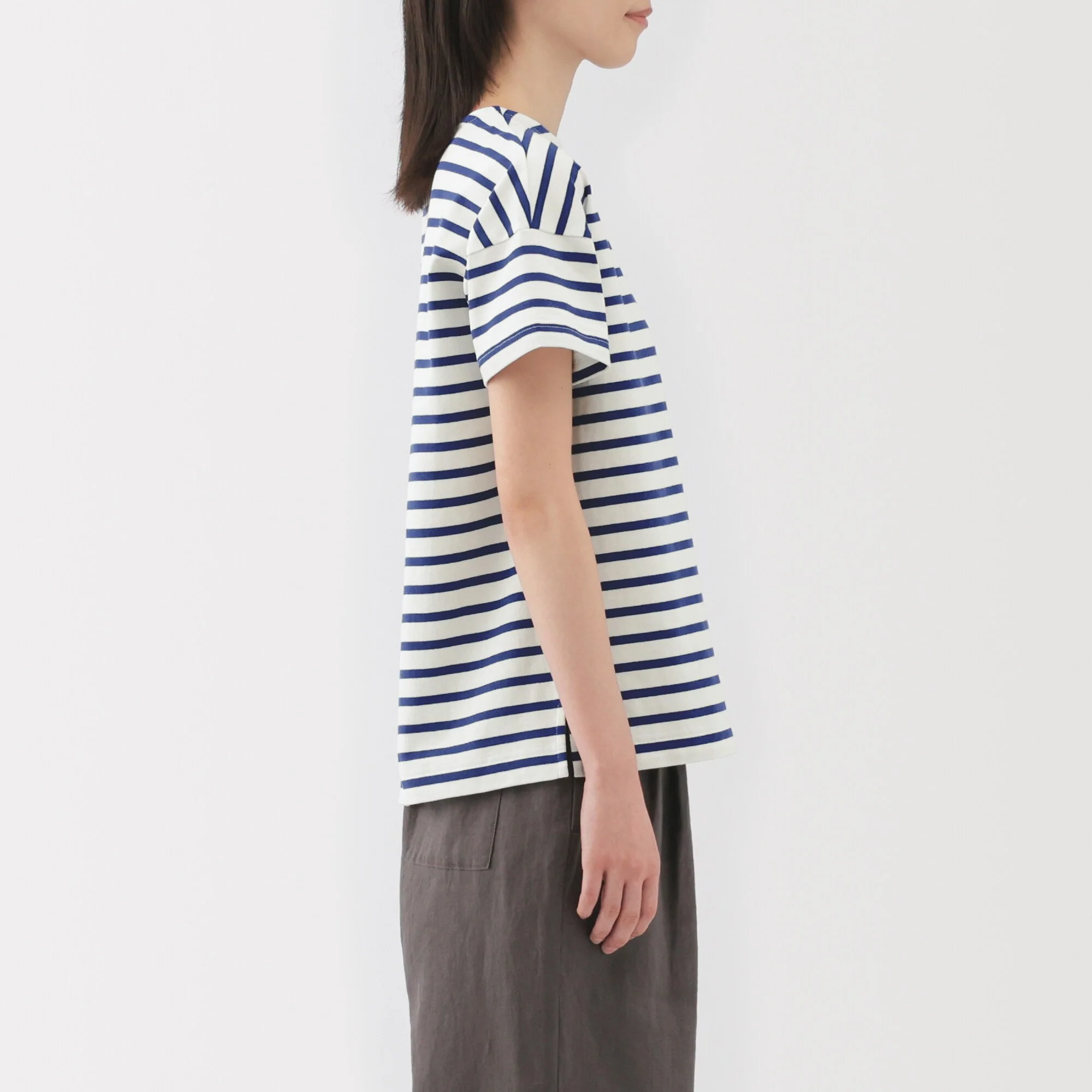 Women's Striped Boat Neck Short Sleeve T-Shirt - Image 29