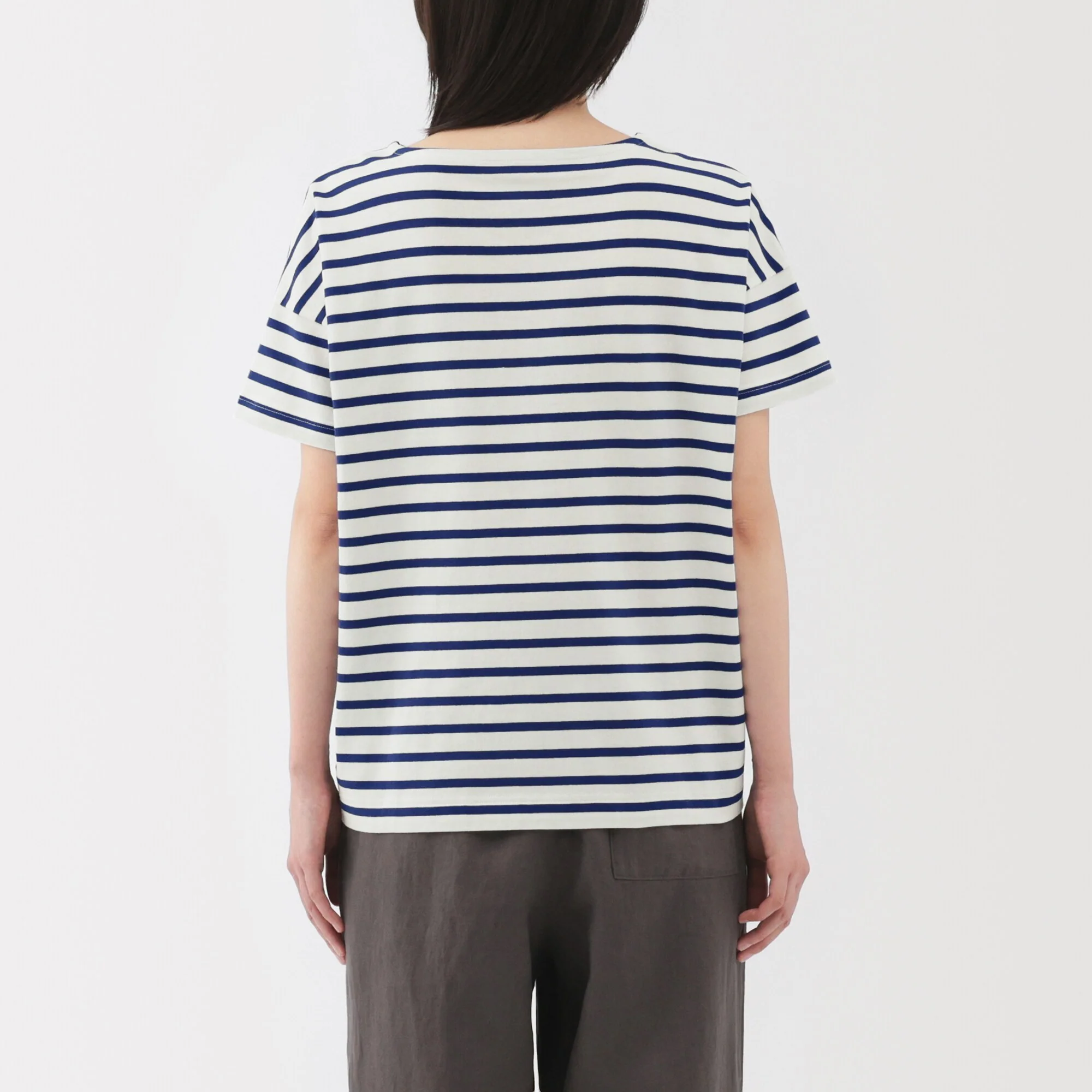 Women's Striped Boat Neck Short Sleeve T-Shirt - Image 30