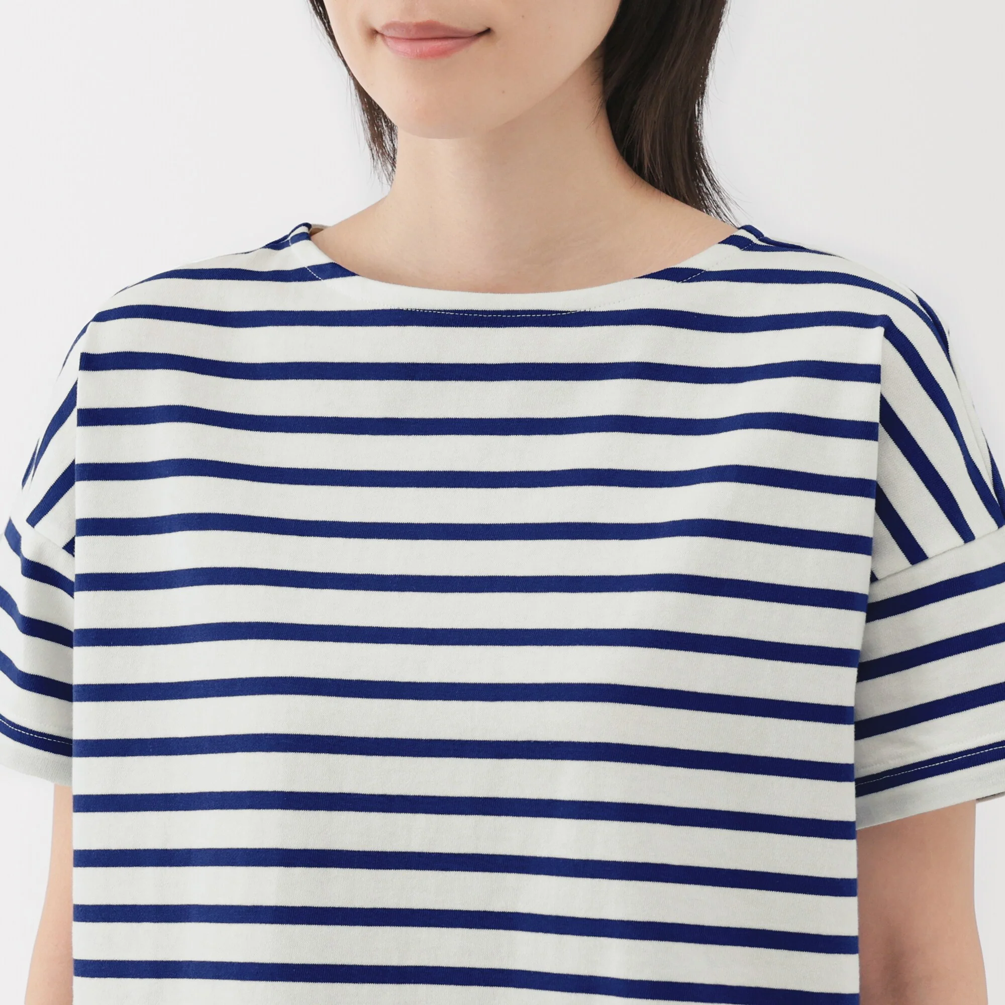 Women's Striped Boat Neck Short Sleeve T-Shirt - Image 31