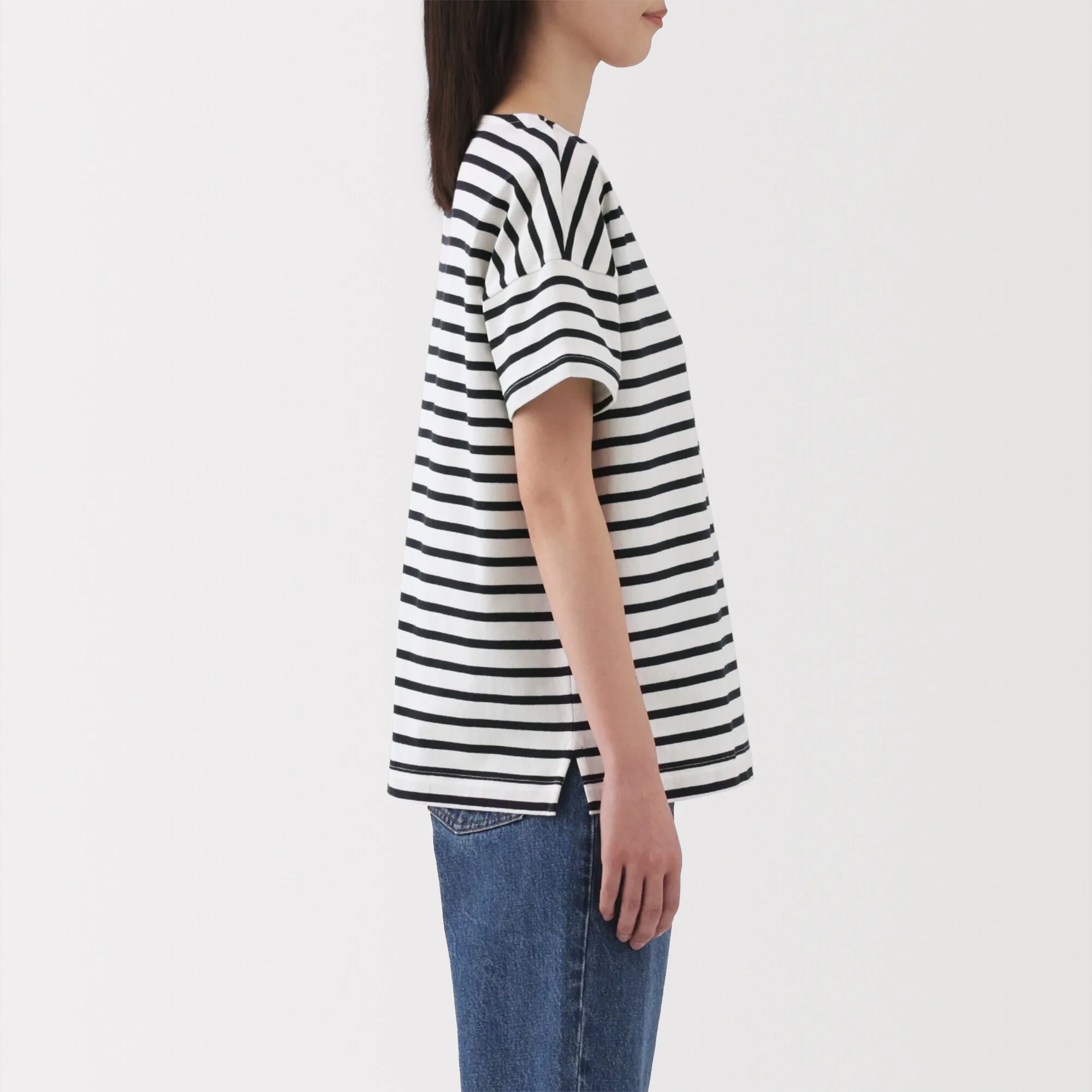 Women's Striped Boat Neck Short Sleeve T-Shirt - Image 38
