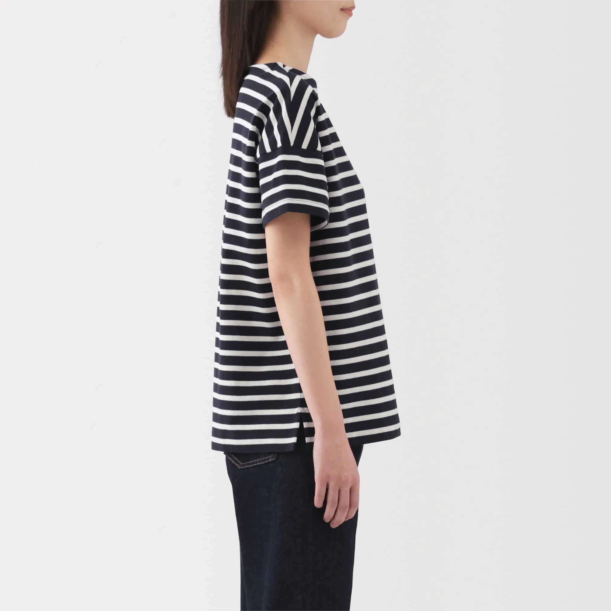 Women's Striped Boat Neck Short Sleeve T-Shirt - Image 46